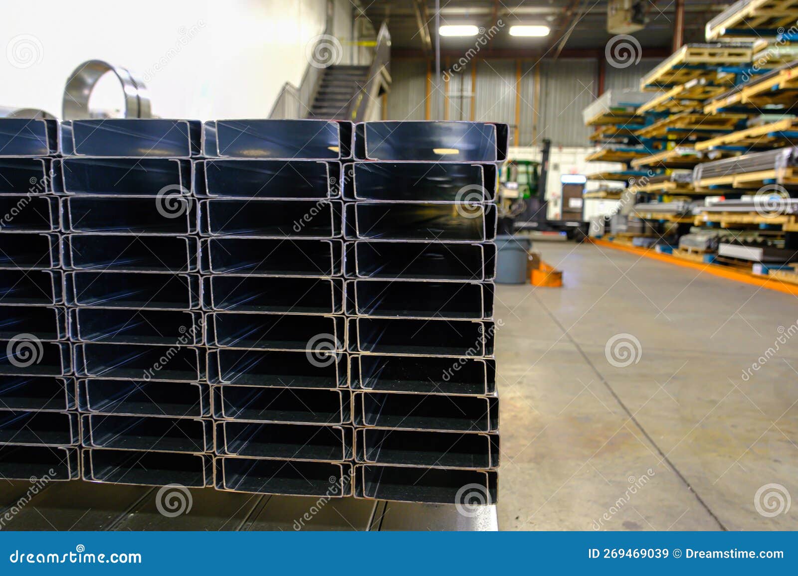 Metal Stud for Wall Framing Manufactured at Metal Factory Stock Image