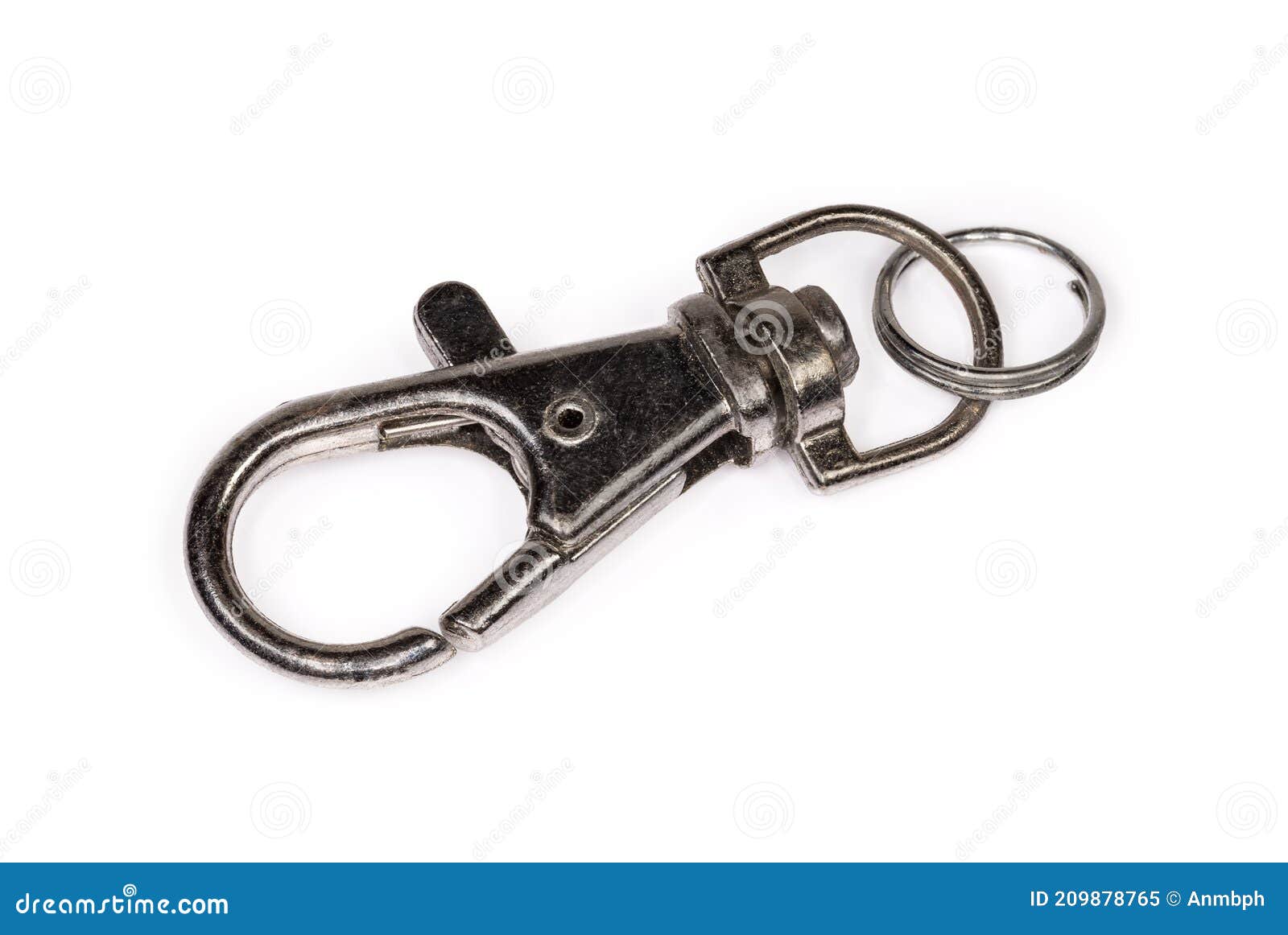 Metal Swivel Eye Snap Hook with Split Ring Close-up Stock Image - Image of  design, trigger: 209878765