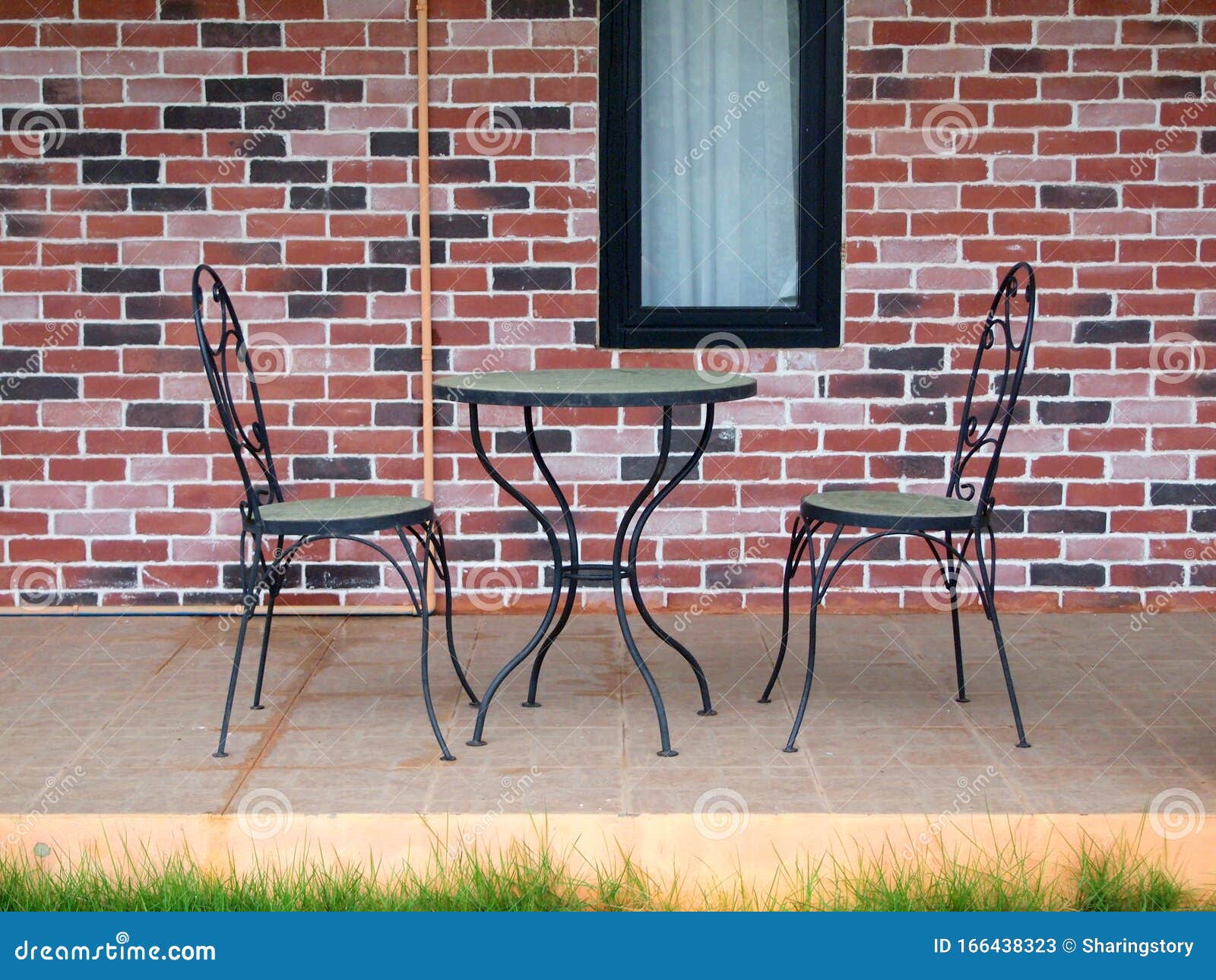 Metal table and chairs stock image. Image of luxury 166438323