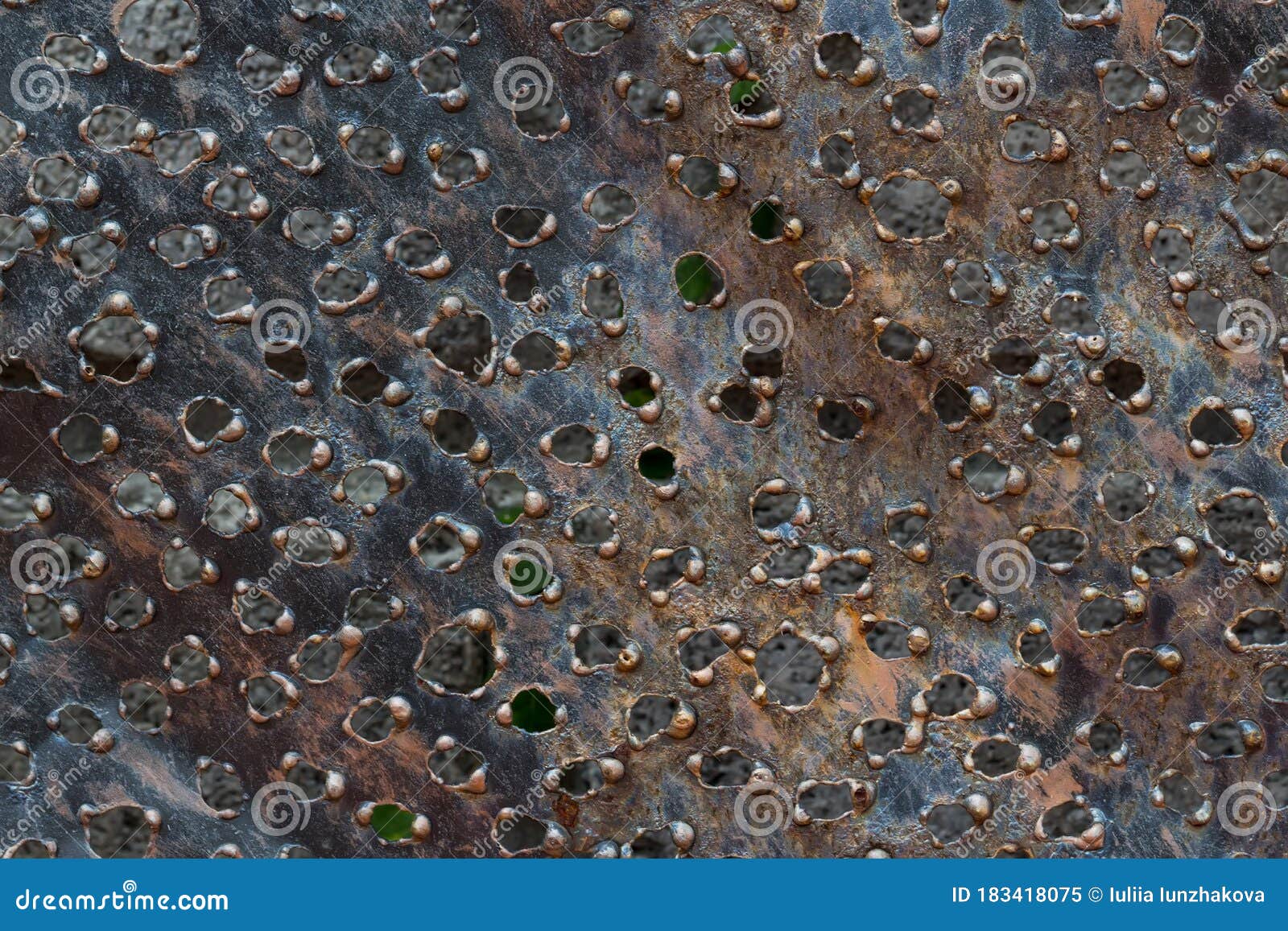 Metal Texture Background With Holes On The Surface Stock Image - Image