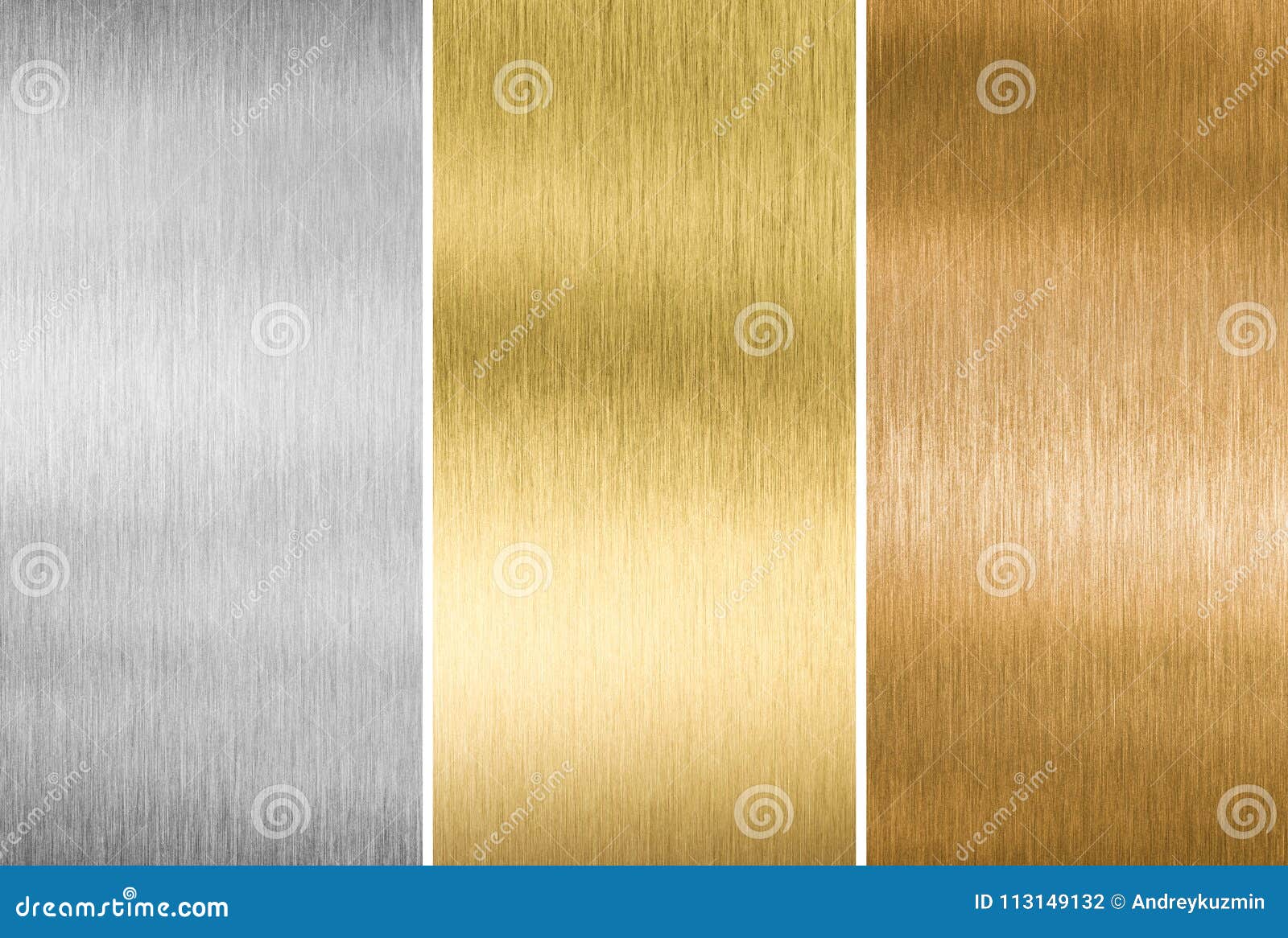 metal textures gold, silver and bronze