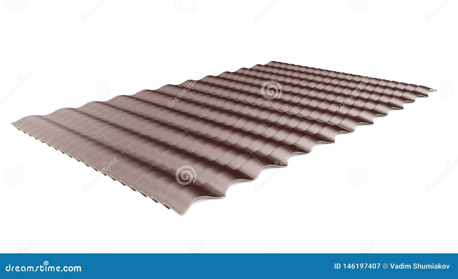 Metal Tile Sheets 3d Render Isolated on White Stock Image Image of