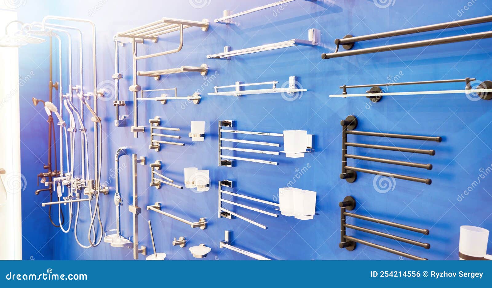 Metal Towel Holders in Store Stock Photo Image of retail, restroom