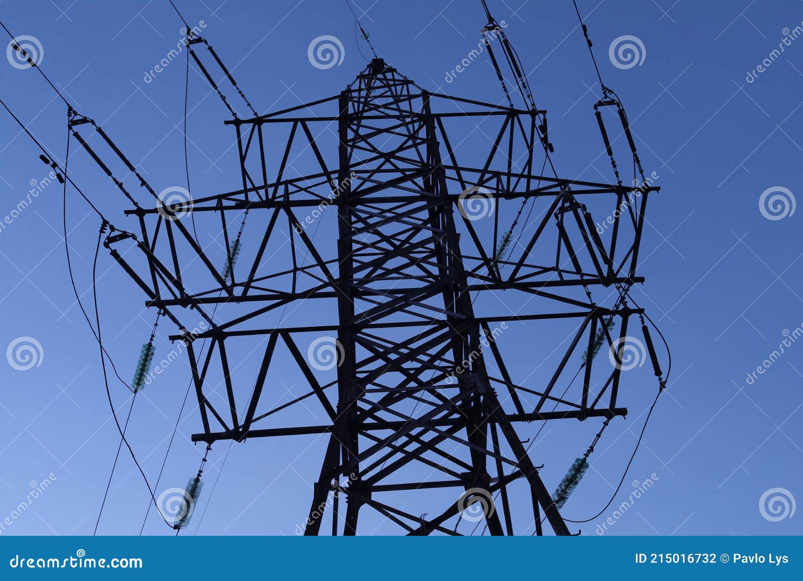 Metal Tower Supporting Power Lines Stock Photo Image of pole