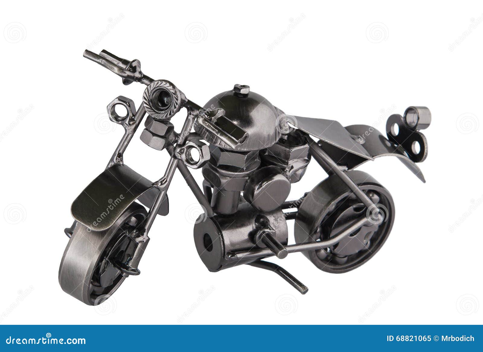 Metal Toy Motorcycle on White Background. Stock Image Image of