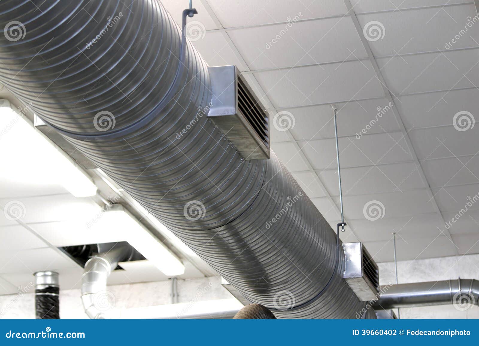 Metal Tube for the Airconditioning of a Large Stock Photo