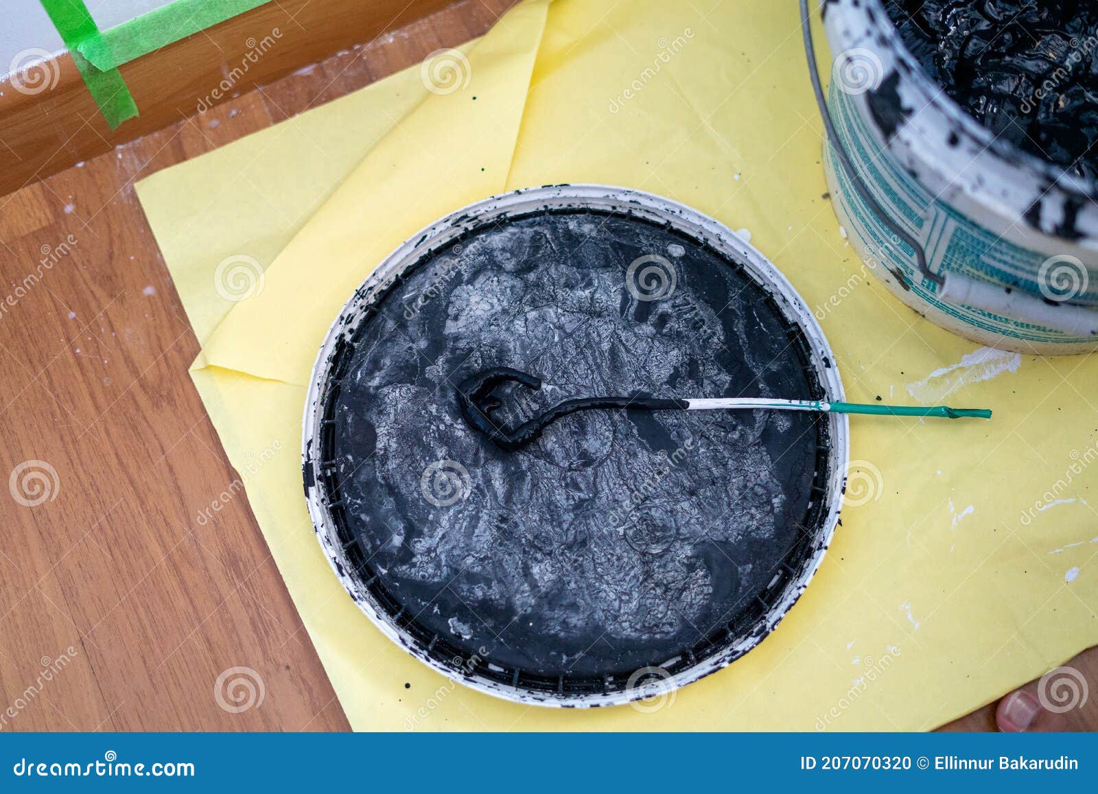 Metal Used To Mix Black Paint Stock Photo Image of closeup, hardware