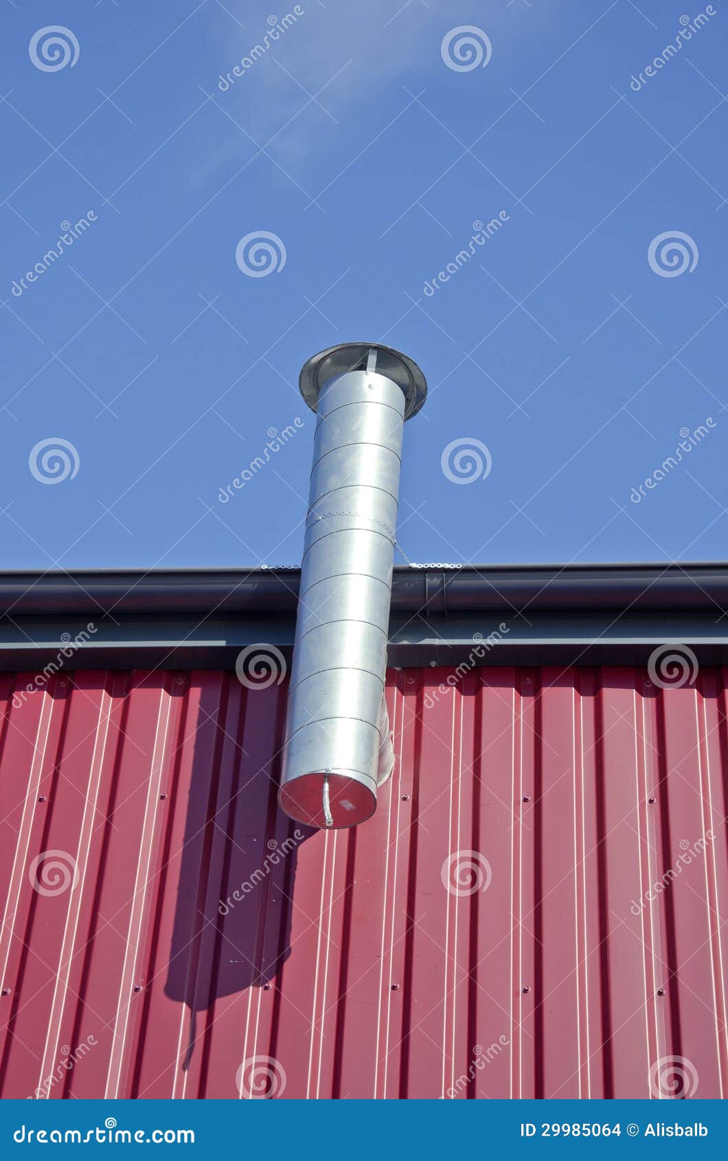 Metal Ventilation Pipe on Modern House Wall Stock Photo Image of mesh