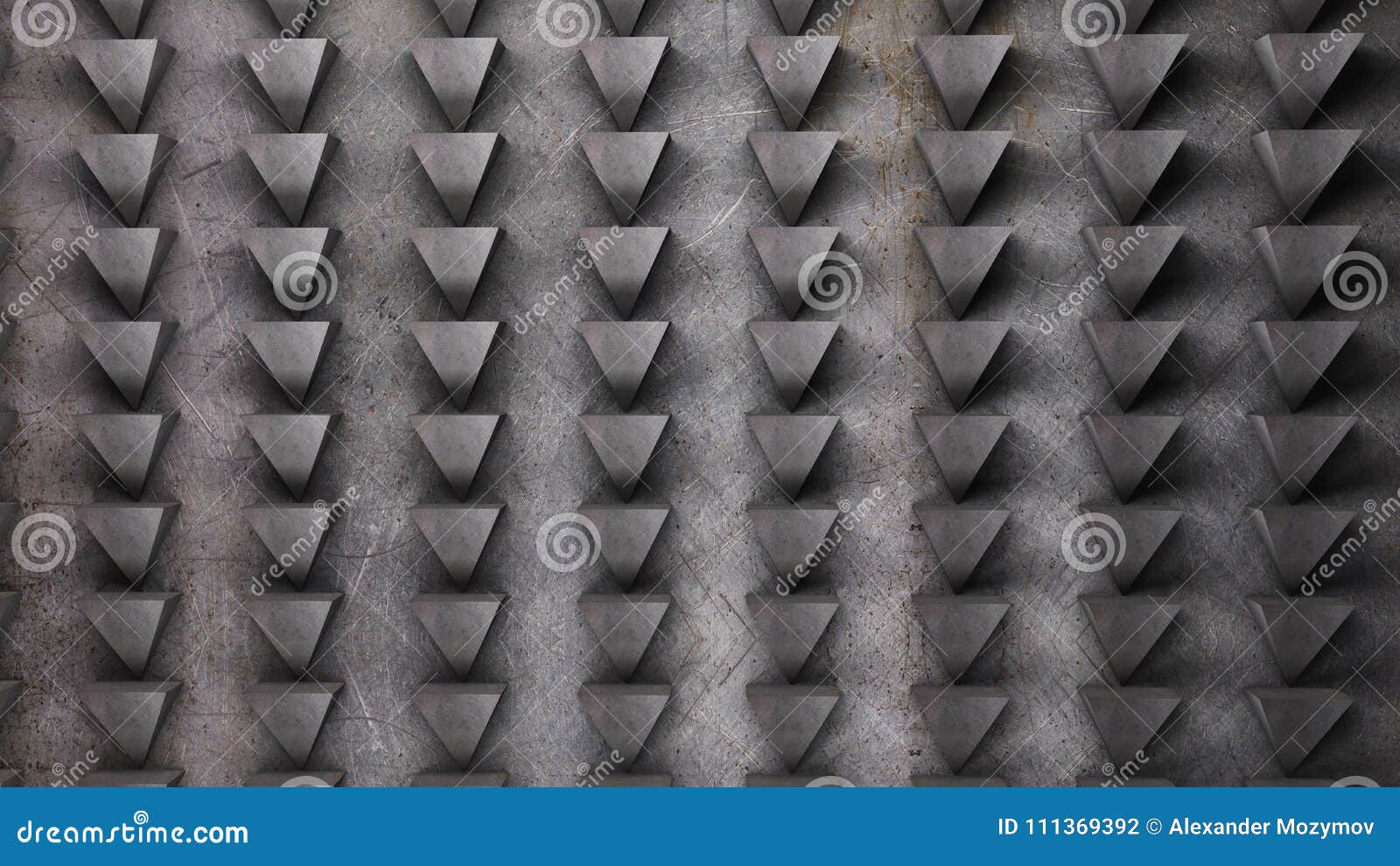 Metal Wall Abstract Pattern of Triangles 3D Render Illustration Stock ...