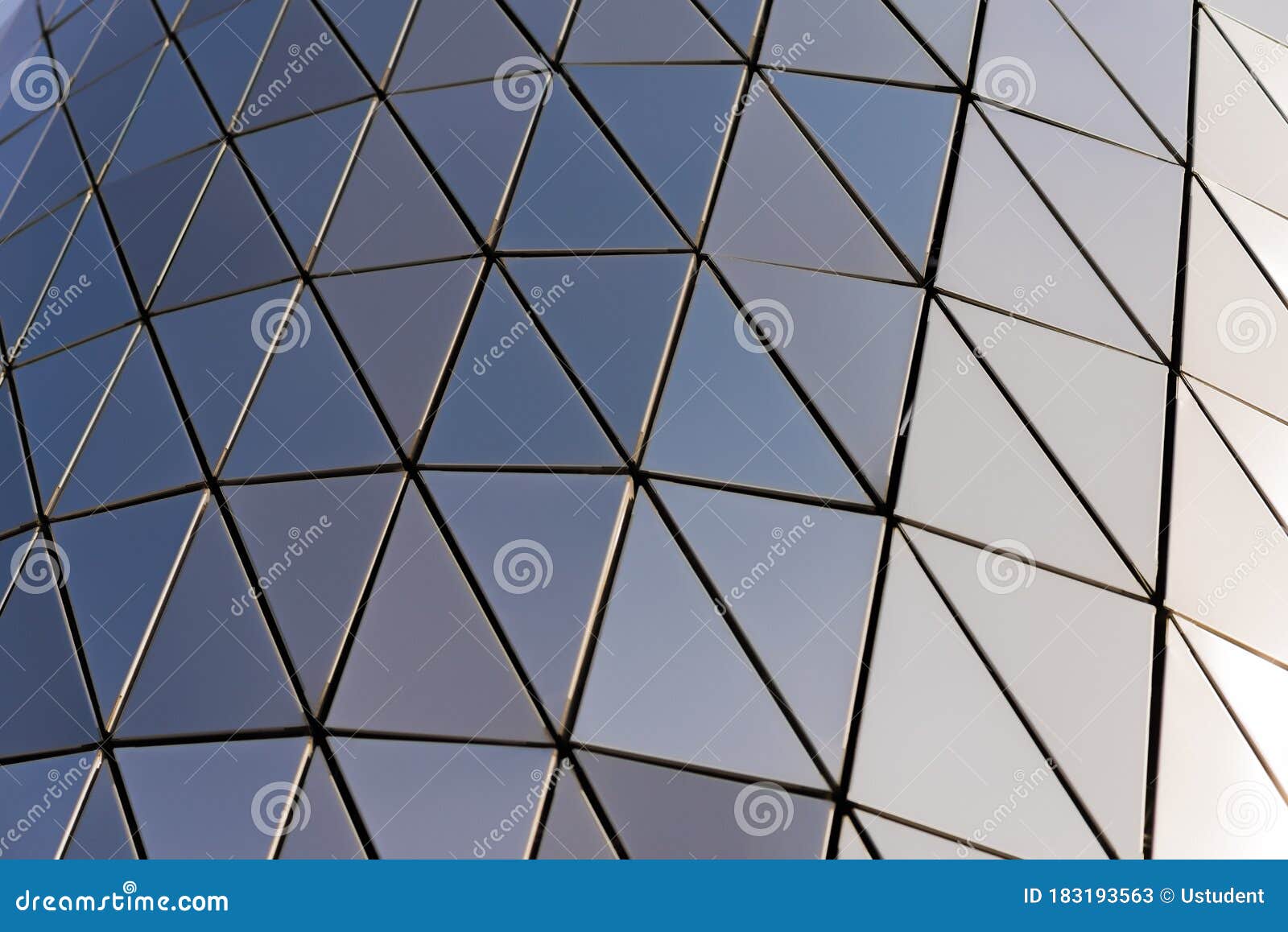 Metal wall of triangles stock image. Image of detail - 183193563