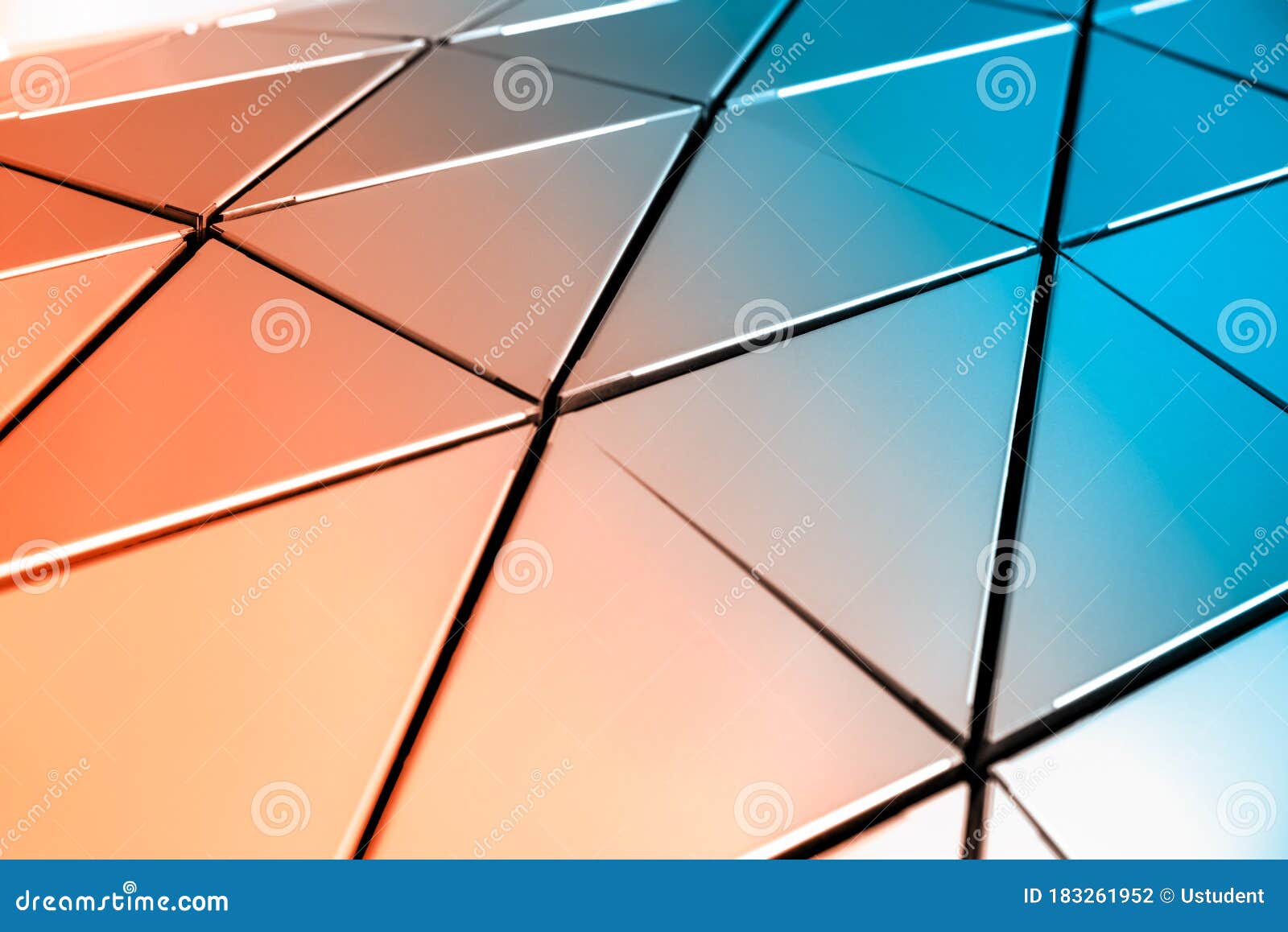 Metal wall of triangles stock photo. Image of perspective - 183261952