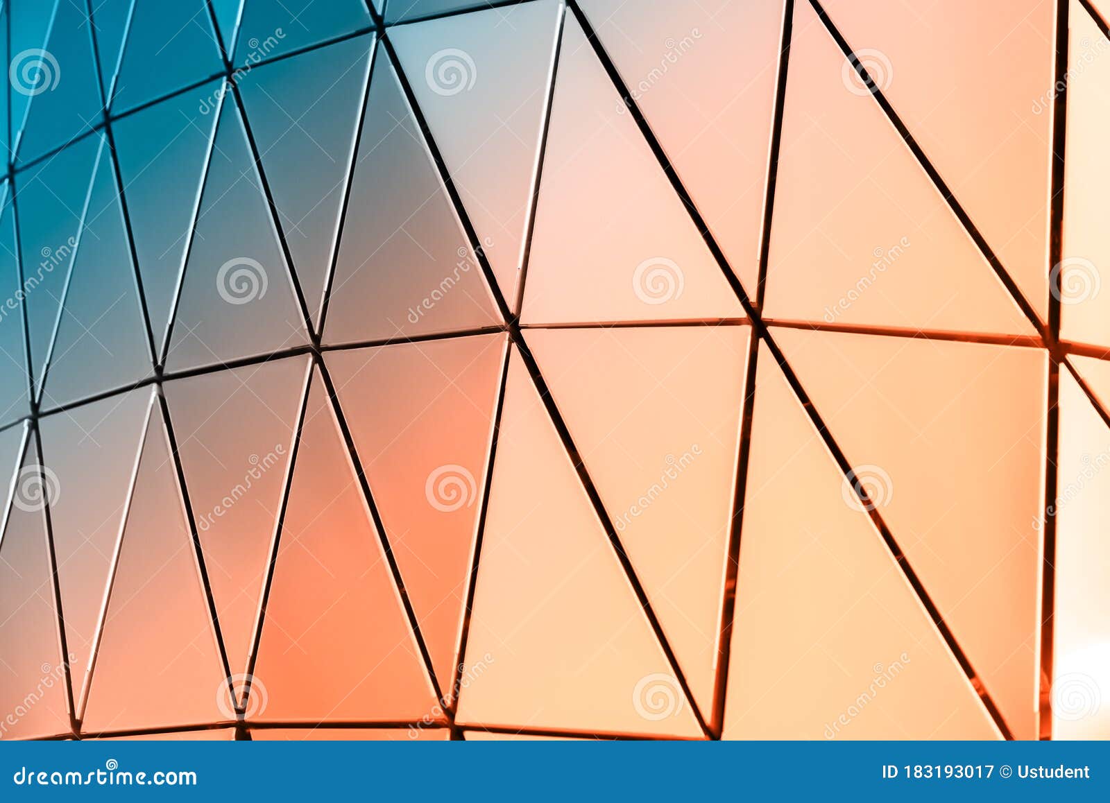 Metal wall of triangles stock image. Image of business - 183193017