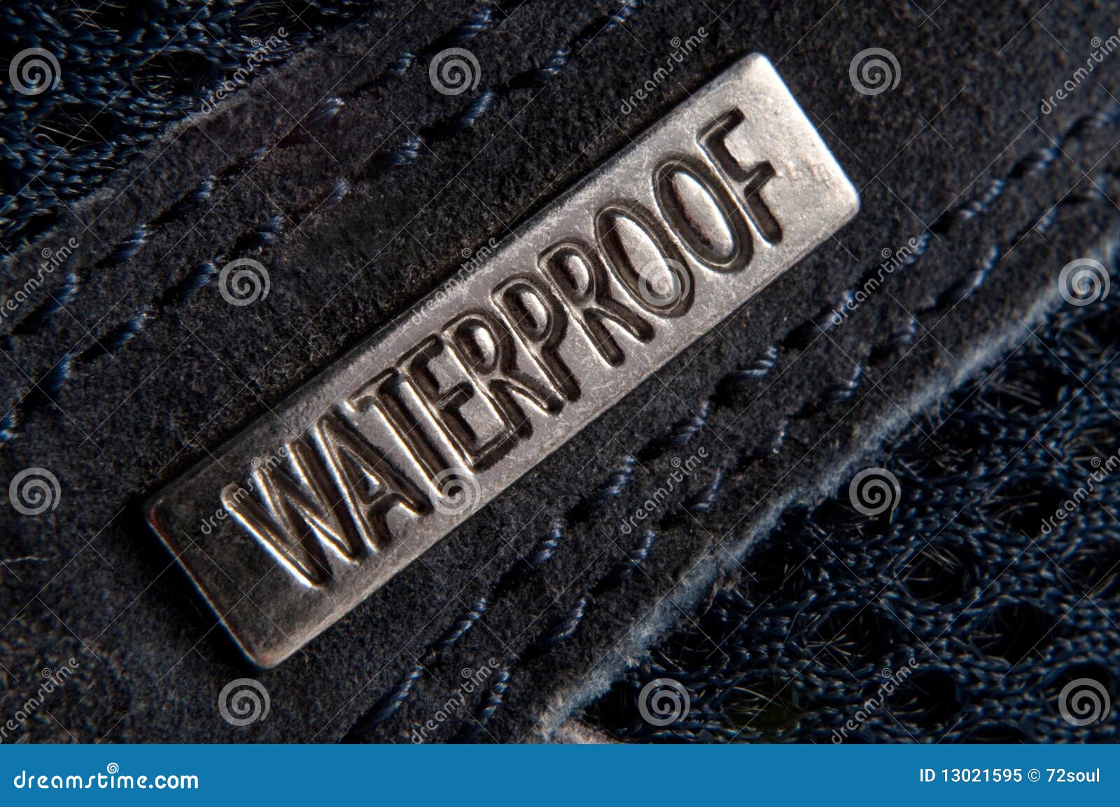 Metal waterproof badge stock image. Image of sign, blue 13021595