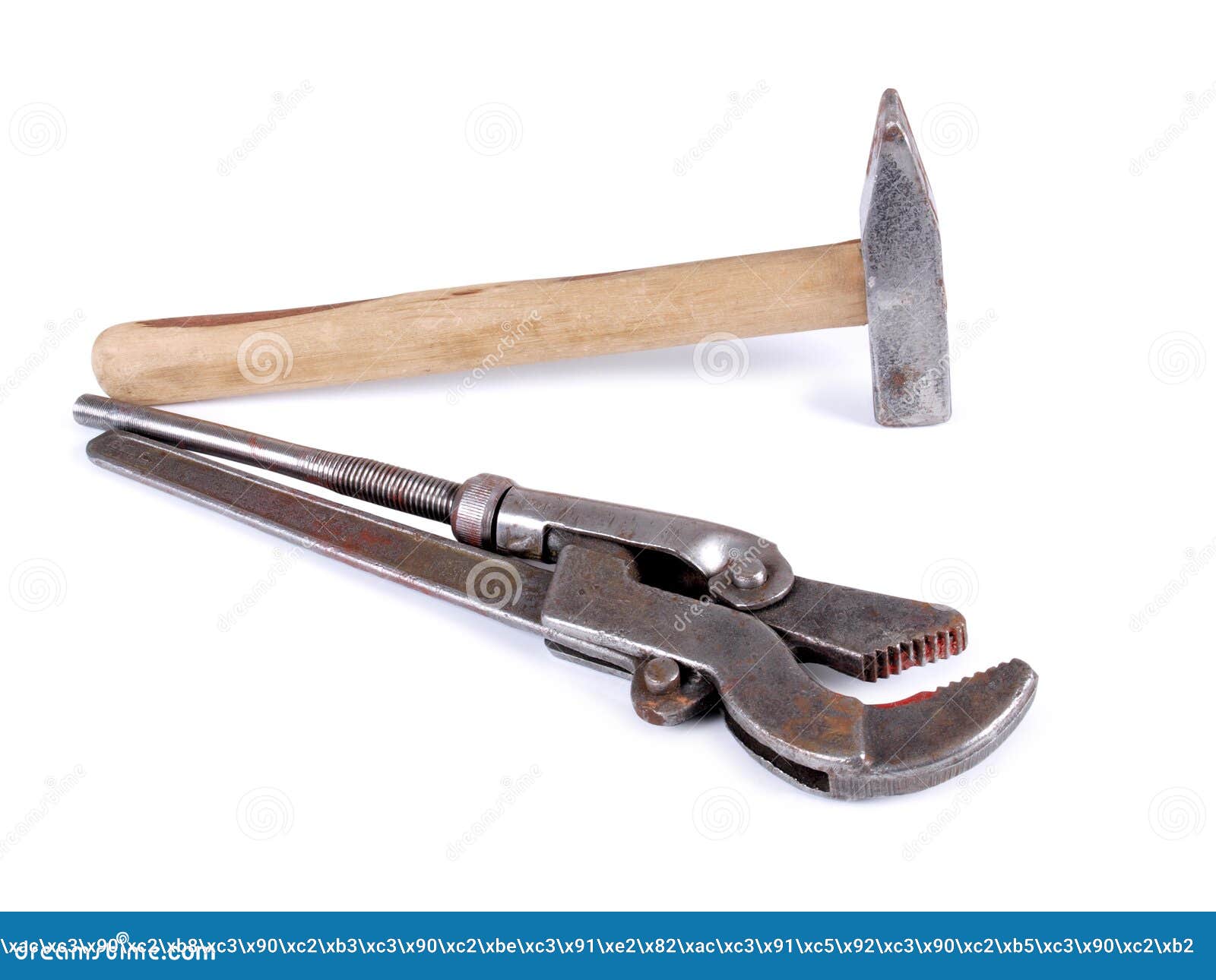 Metal wrench and hammer stock photo. Image of shiny, spanner 21234616