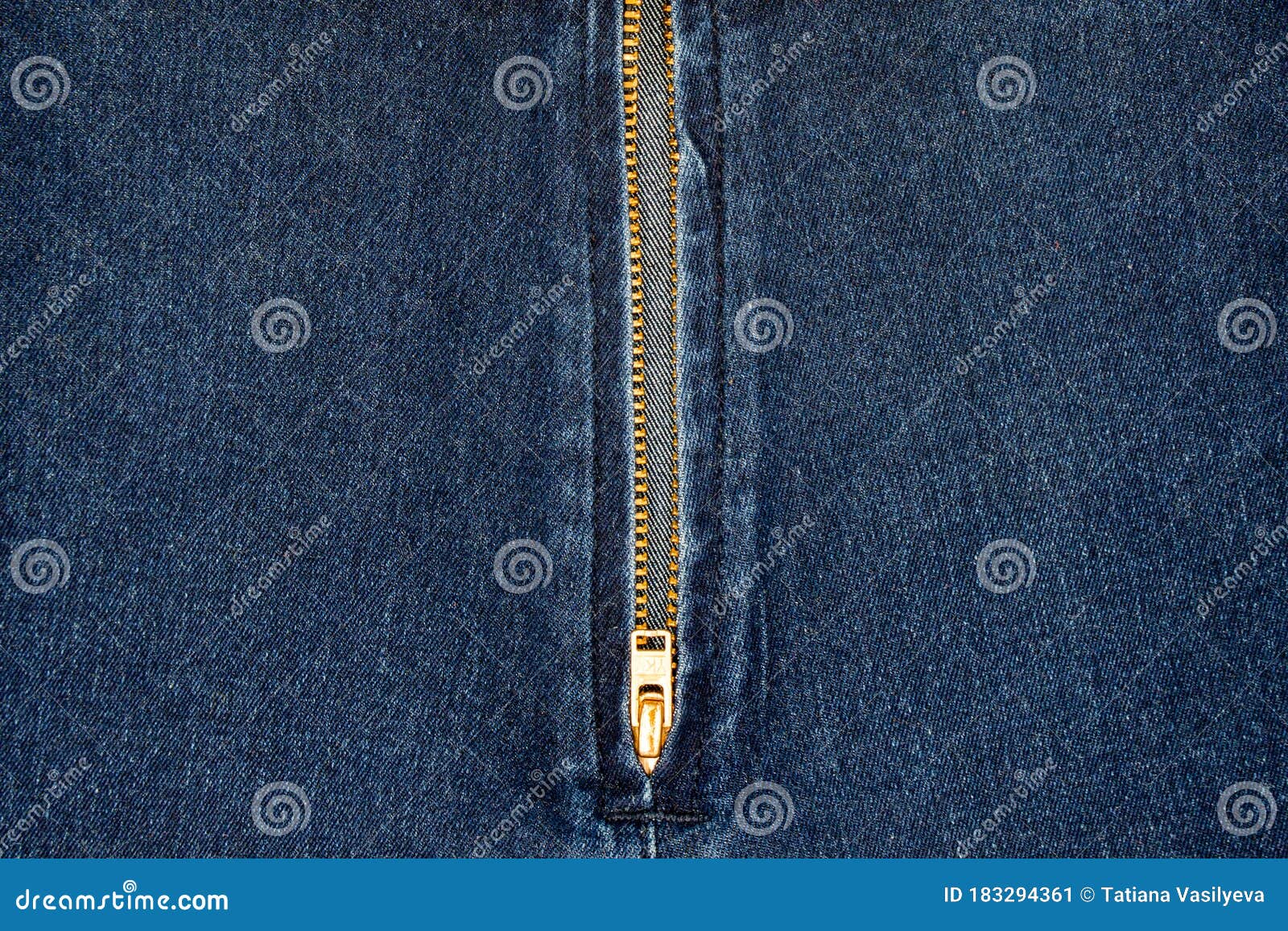 Metal Zipper on Denim Skirt Stock Image - Image of pants, garment ...