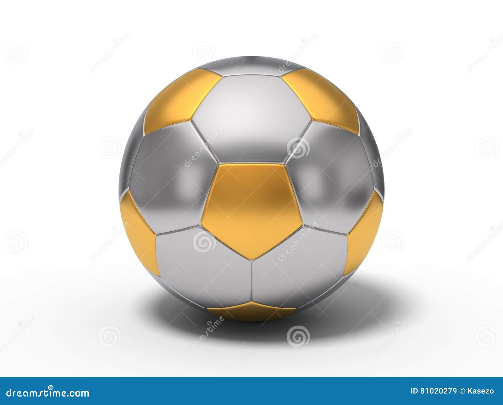 Metalic Soccer Ball. Matte Gold and Chrome. Stock Illustration ...