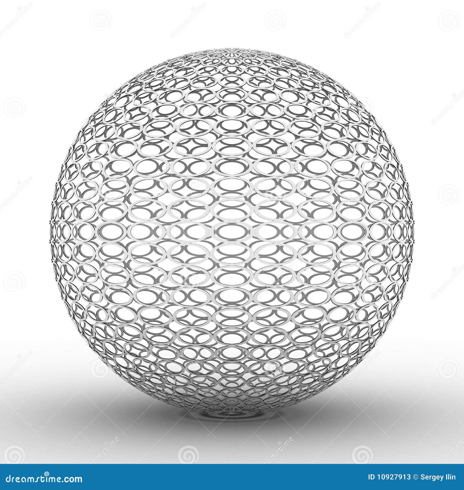 Metallic Ball on White Background Stock Illustration Illustration of