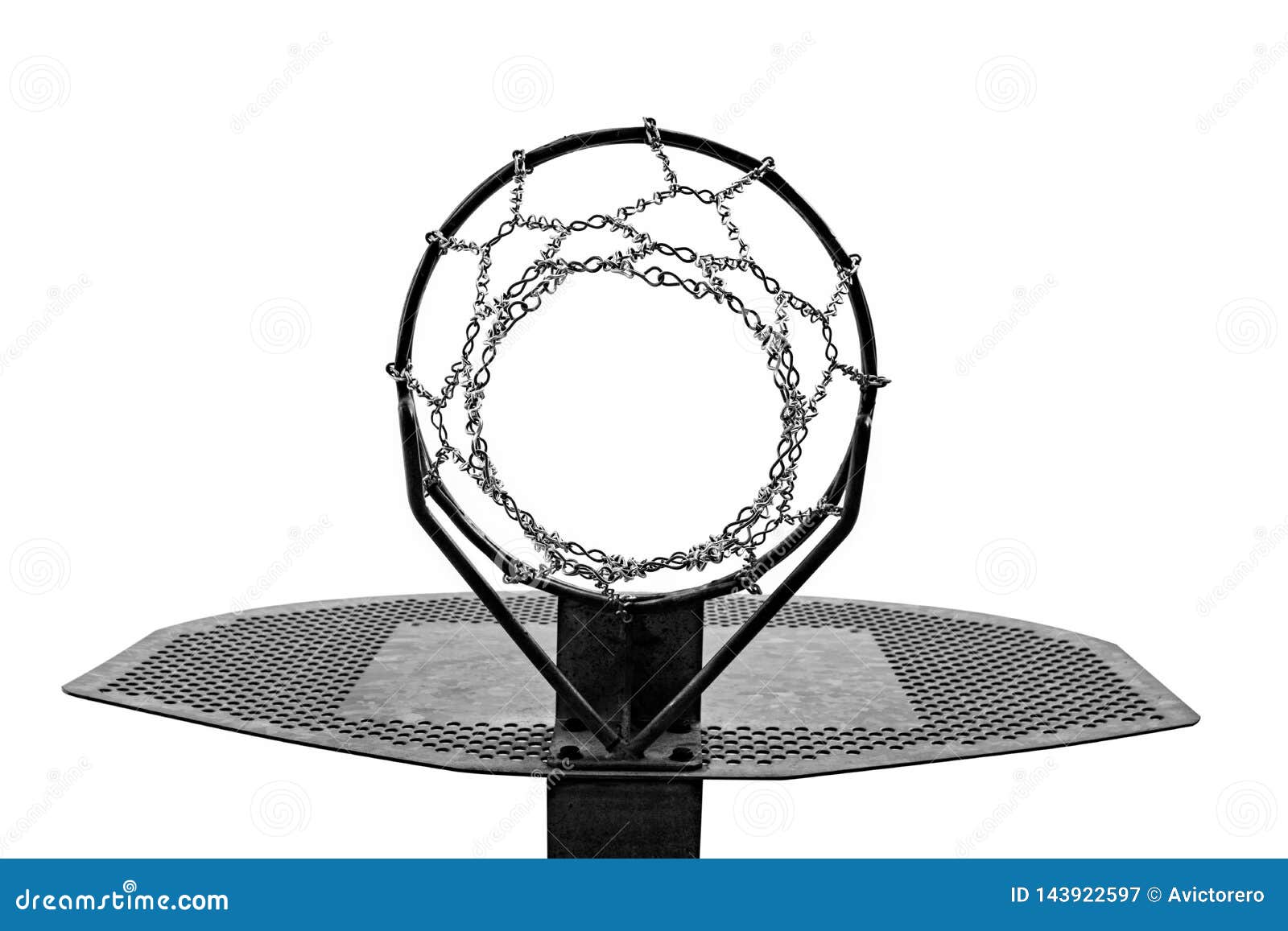 Metallic Basketball Hoop Isolated on White Background Stock Image