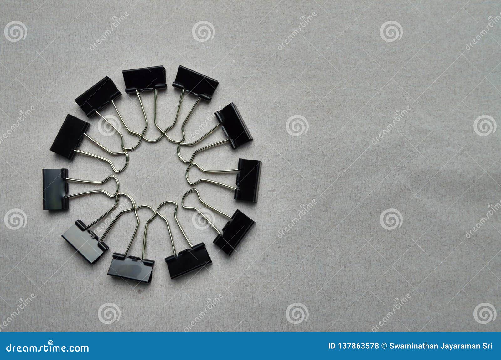 Metallic Black Binder Paper Clips Stock Photo Image of holder, binder