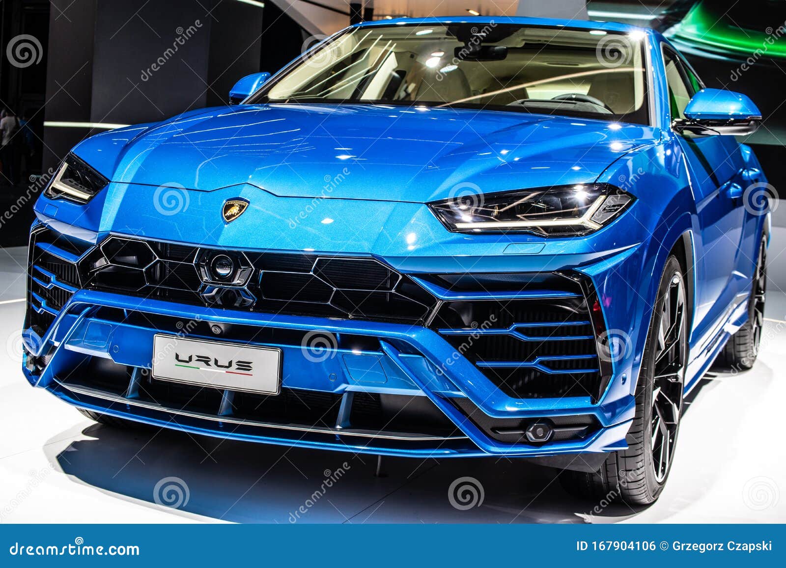 Metallic Blue Lamborghini Urus At IAA, 2020 Model Year SUV ...