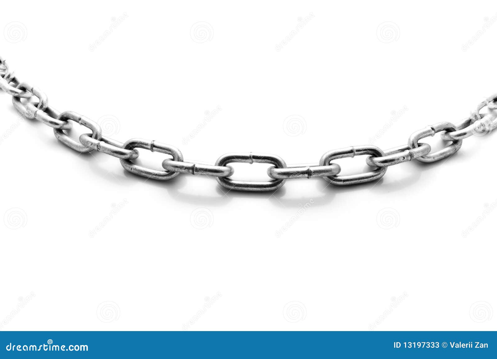 Metallic Chain on a White Background Stock Image Image of lock, metal 13197333