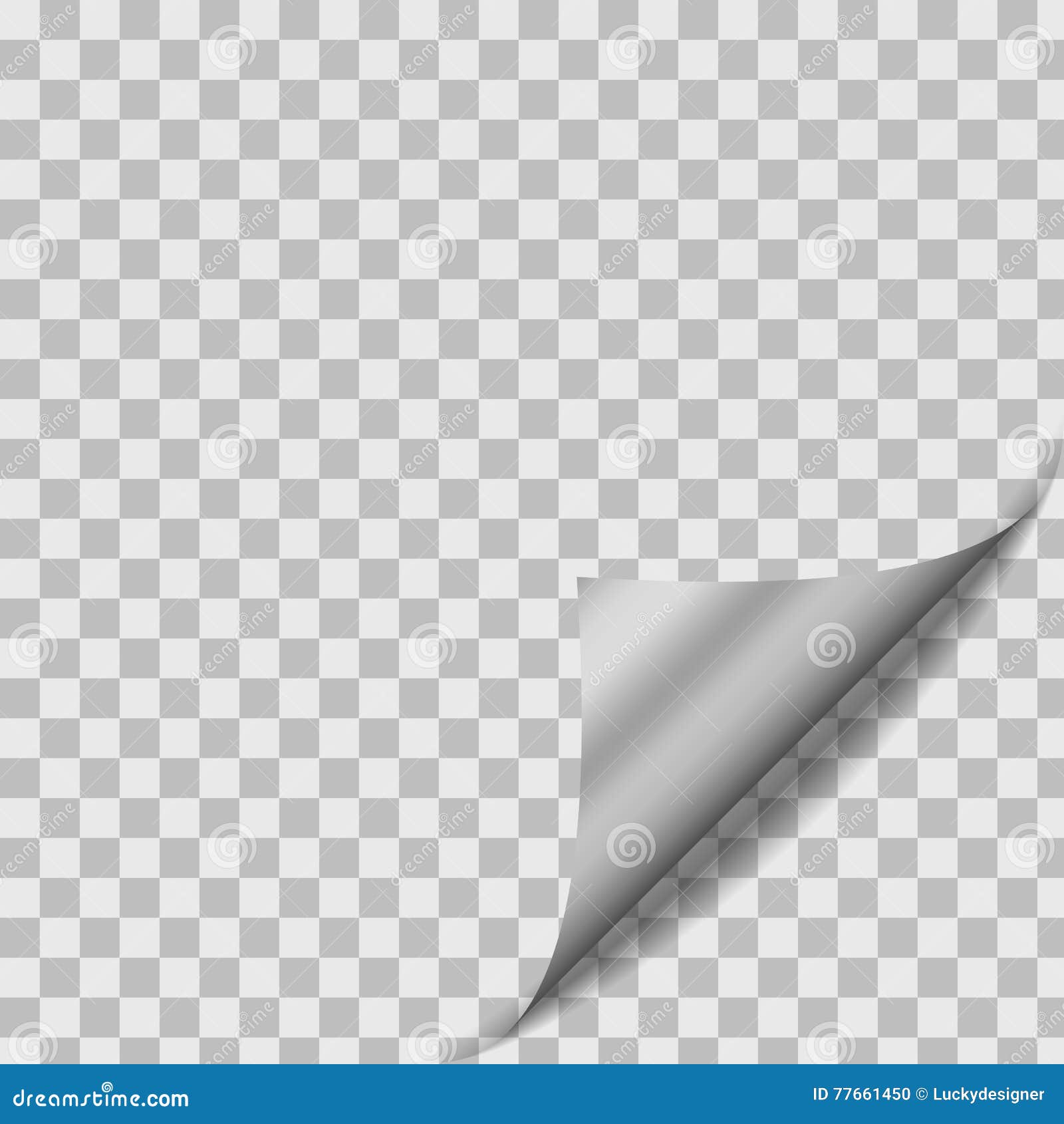 Metallic Curled Foil or Paper Sheet Corner with Shadow. Stock Vector Illustration of aluminum