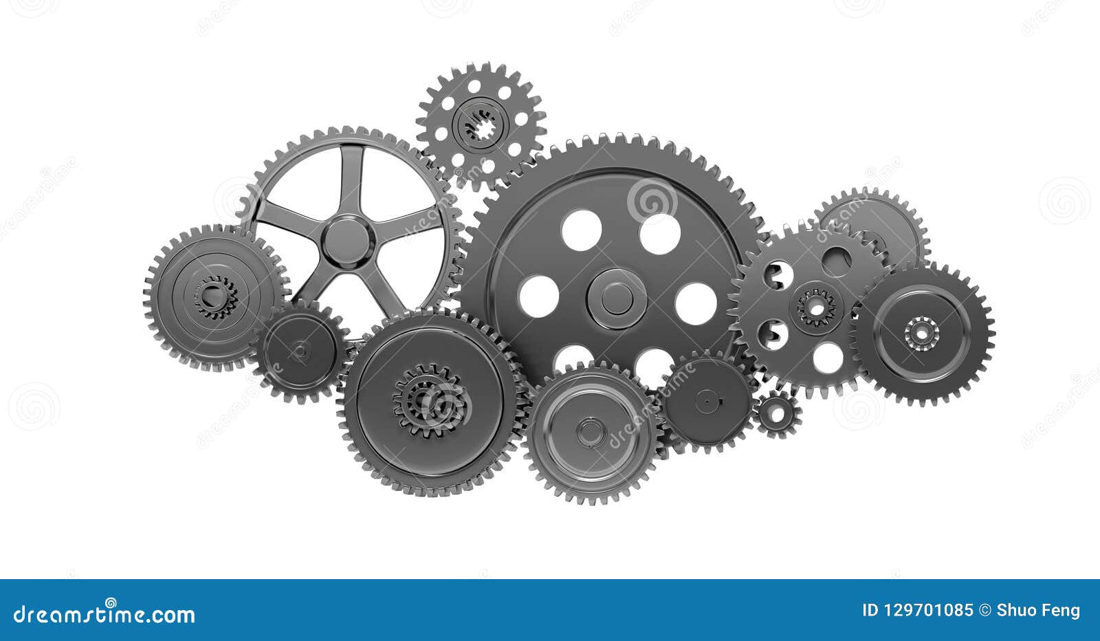 metallic gears and cogs