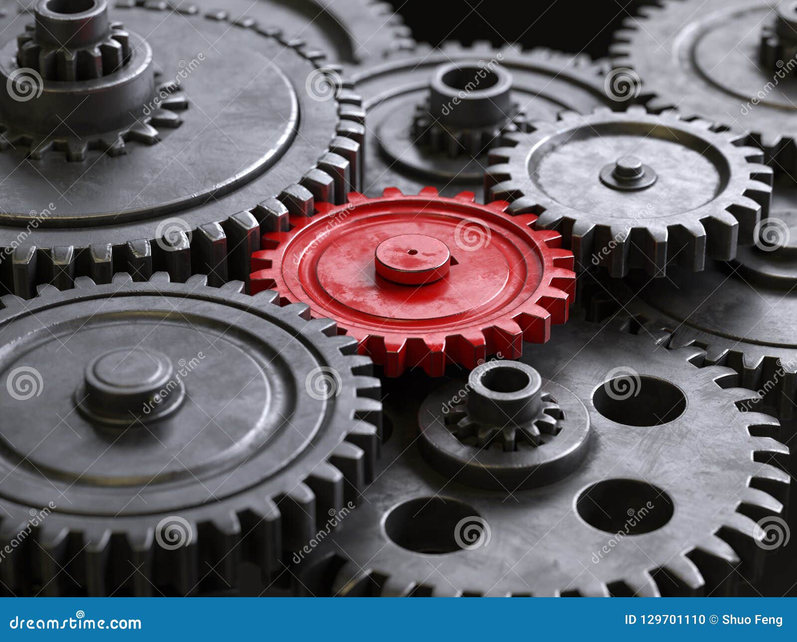 metallic gears and cogs