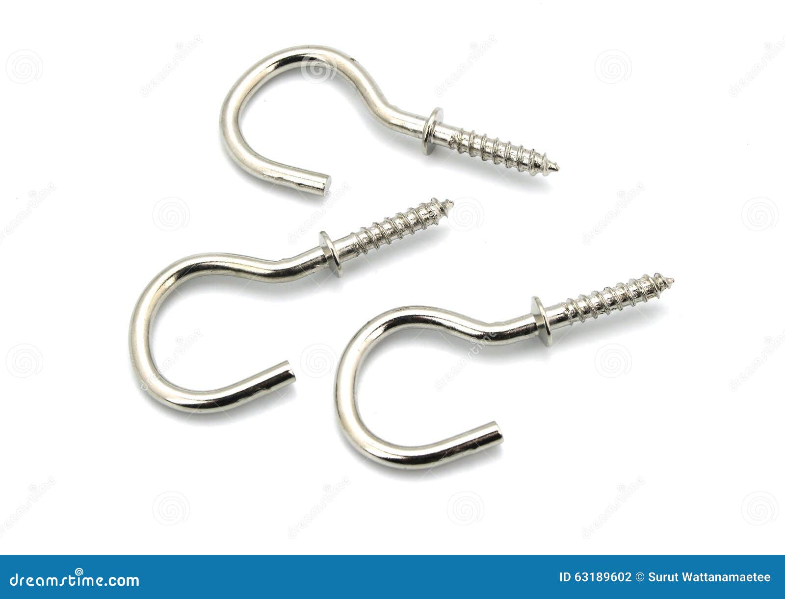 Metallic Hook Screws Isolated Stock Photo Image of bolt, construction