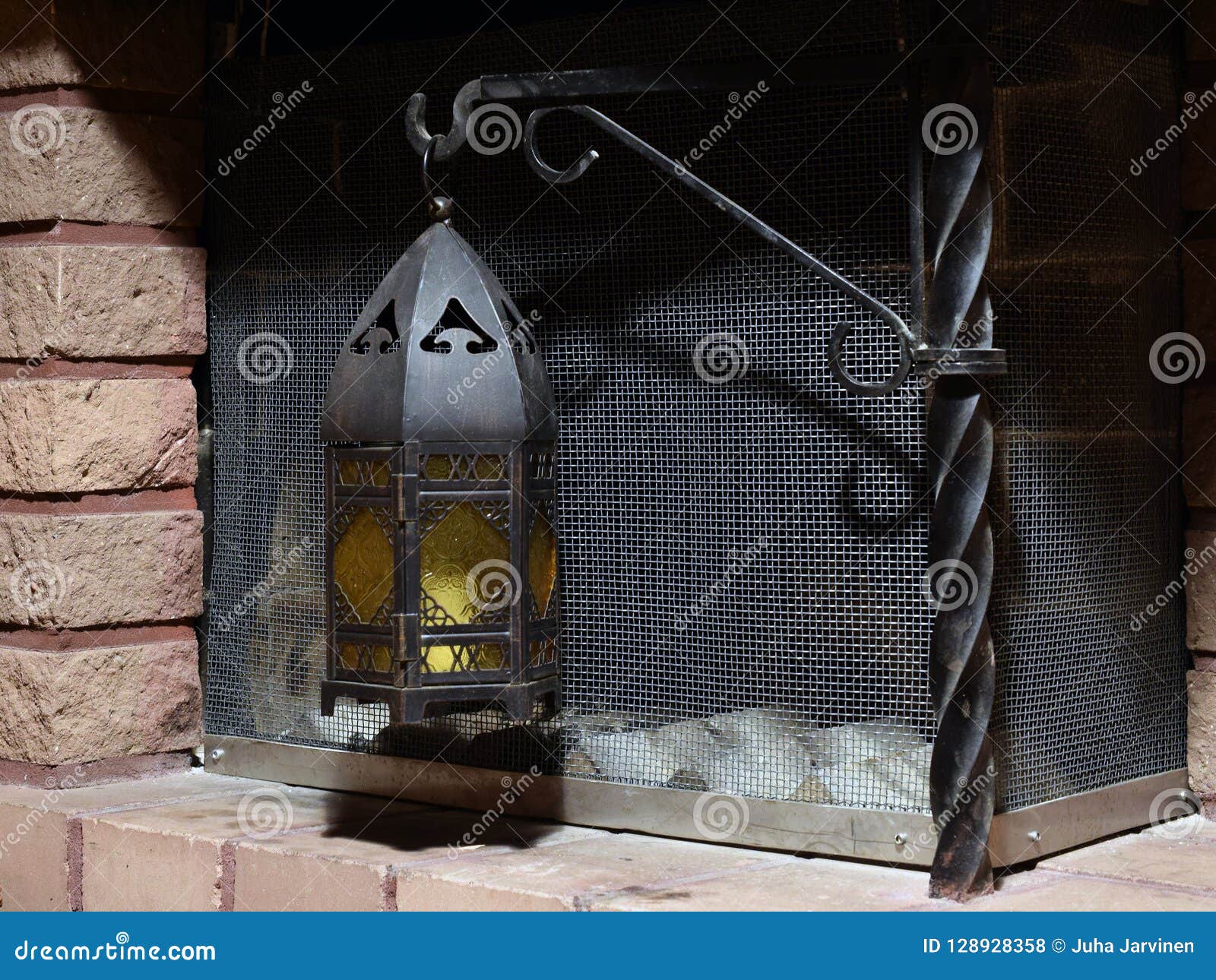Metallic lantern stock photo. Image of indoor, hanging 128928358