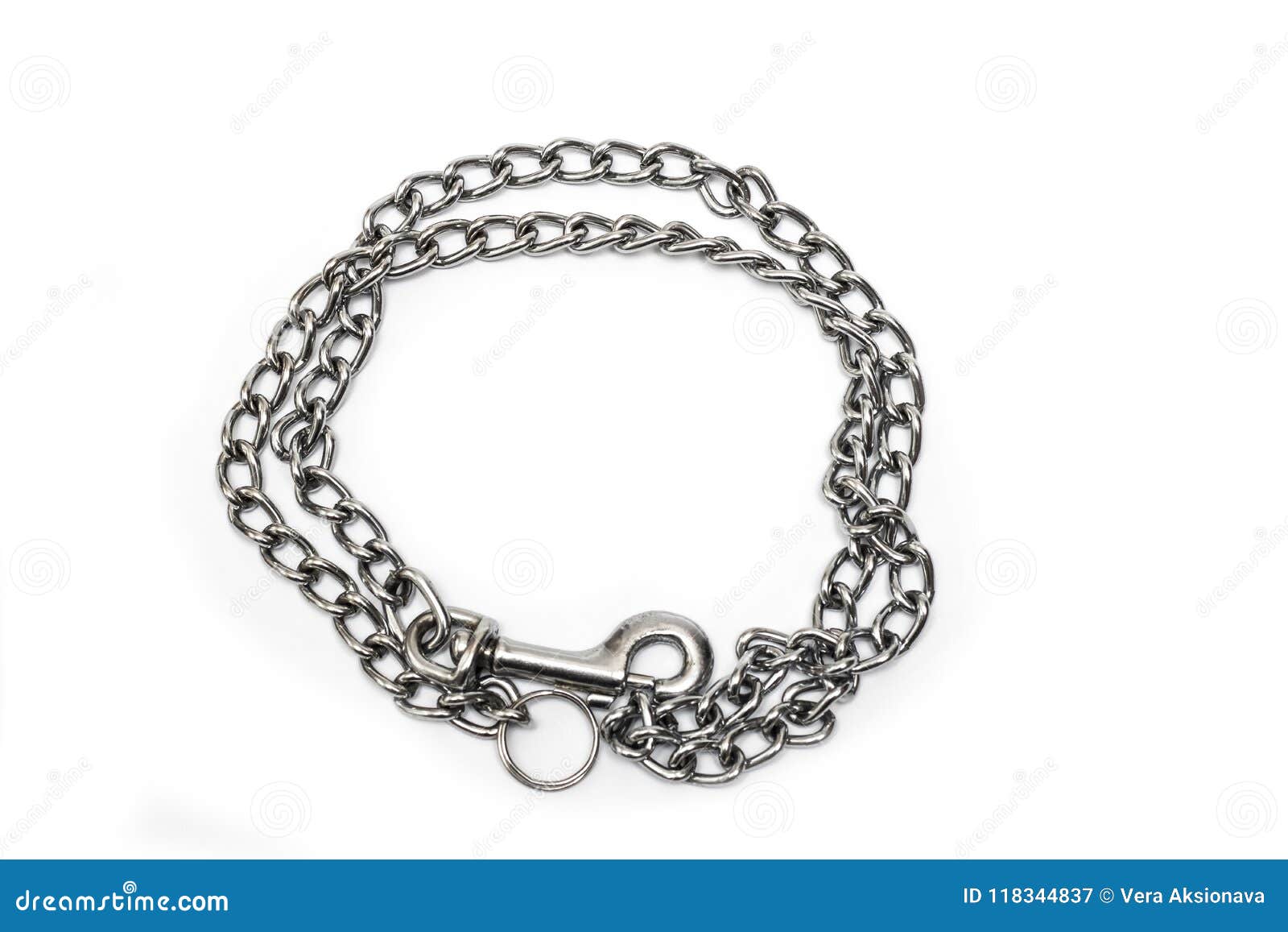 Metallic Large Chain on a White Background Stock Image Image of metallic, industry 118344837