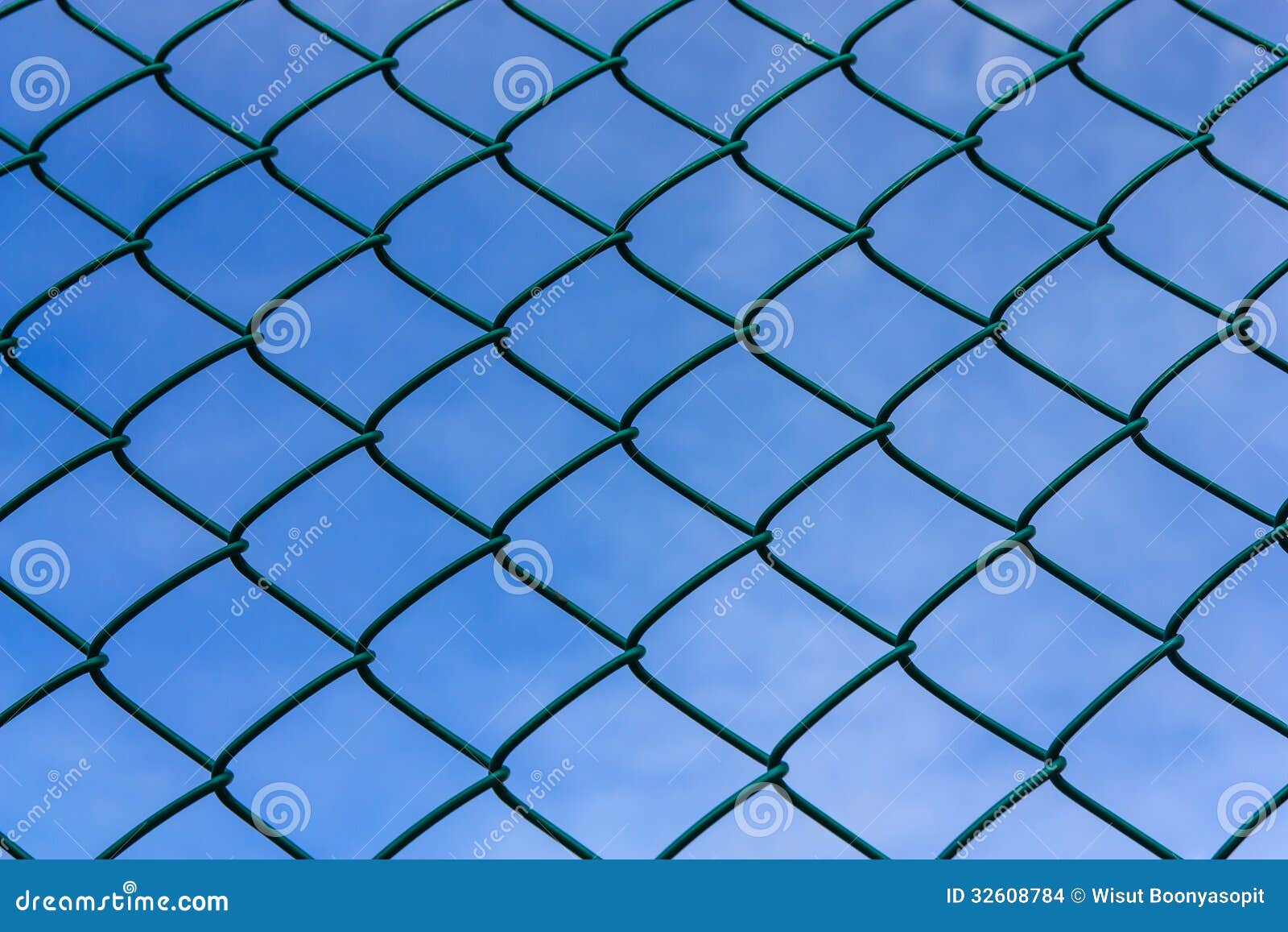 Metallic net with blue sky stock photo. Image of chain - 32608784
