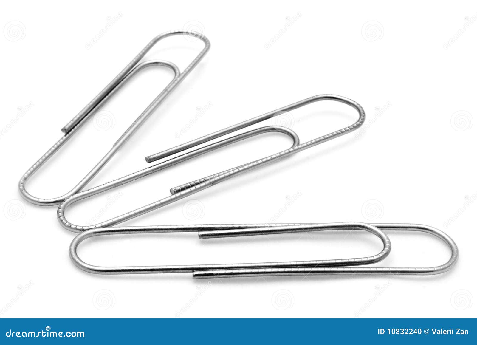 Metallic paper clips stock photo. Image of silver, office 10832240