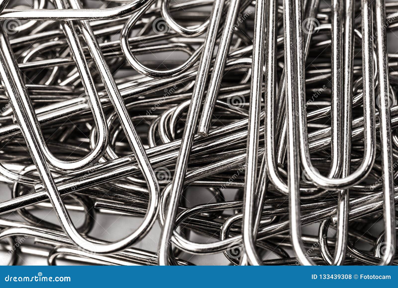 Metallic Paper Clips On White Stock Photo Image of many, closeup