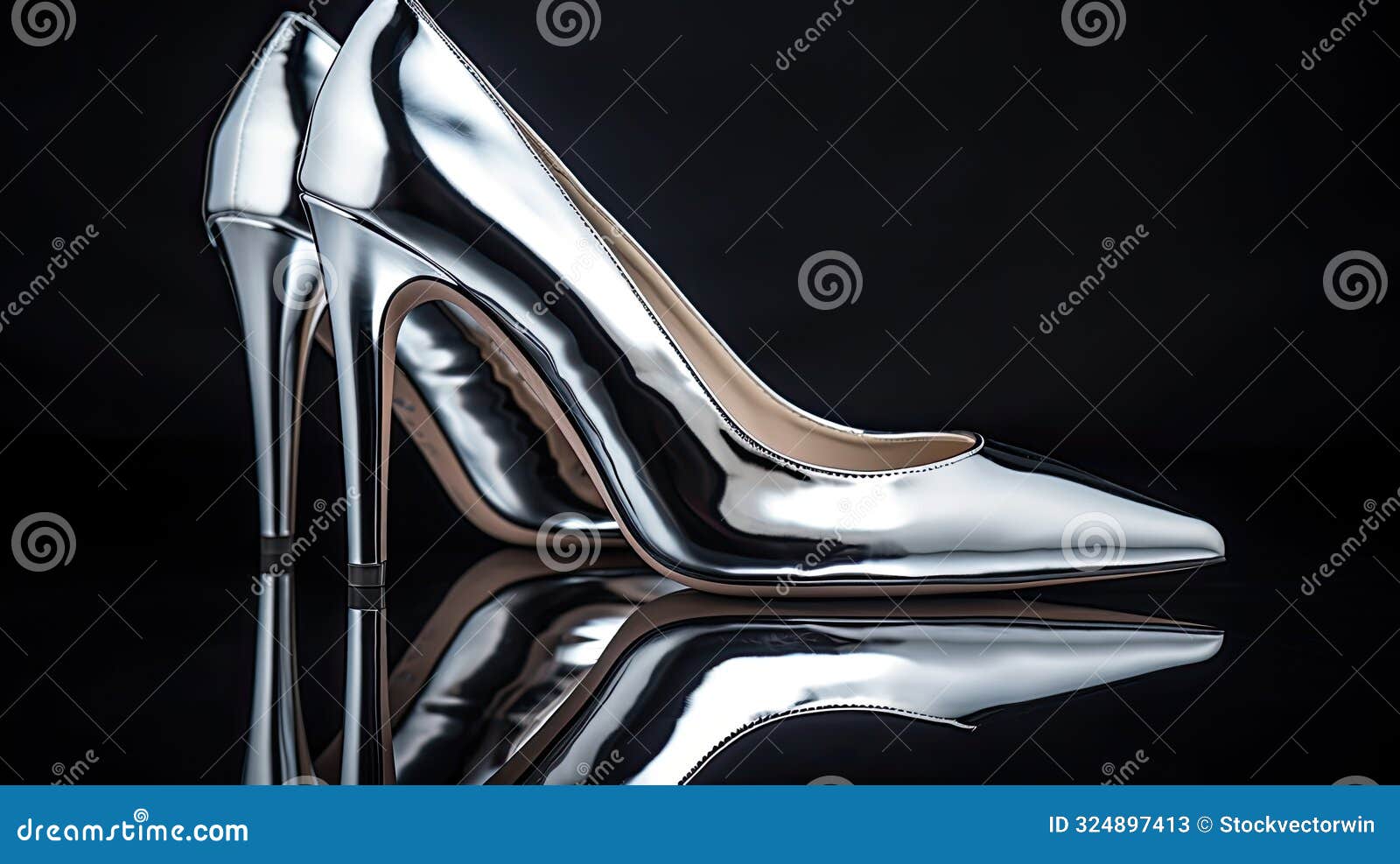 metallic silver shiny