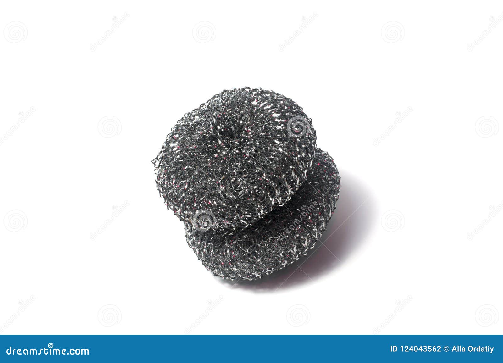 Metallic Sponge For Dishes On White Isolated Background.. Stock Photo