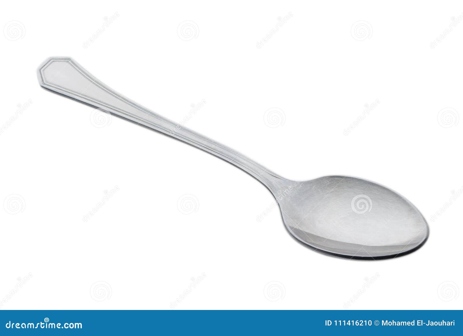 metallic spoon  on white