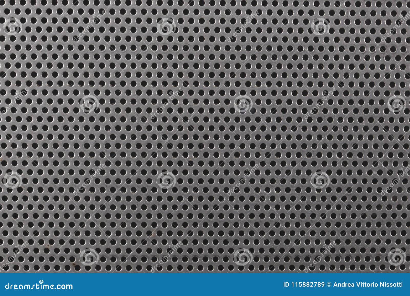 Close Up On A Metallic Texture With Small Holes Stock Image - Image of