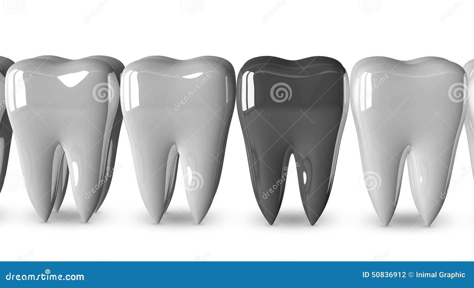 Metallic Tooth and White Ones Stock Illustration Illustration of