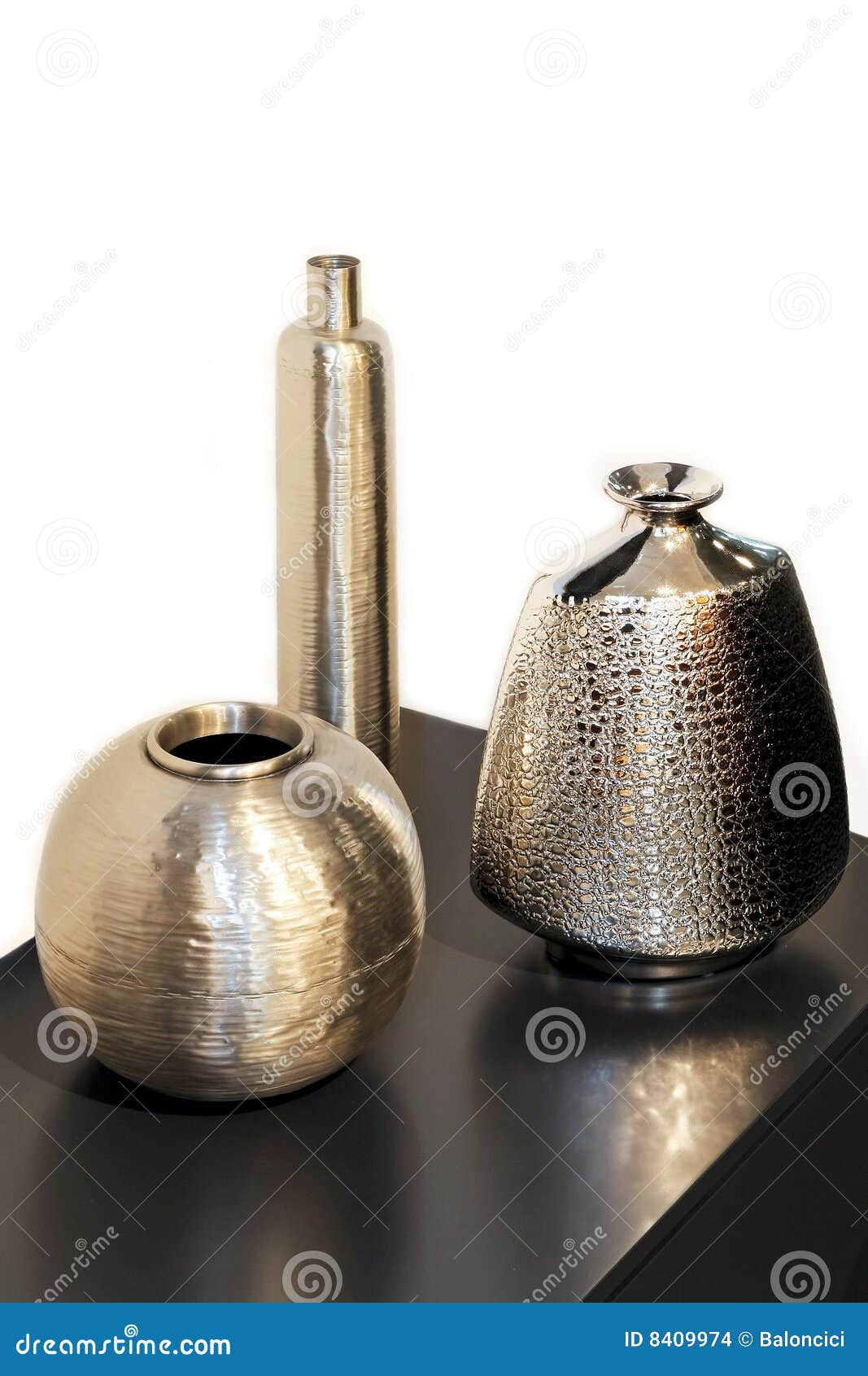 Metallic vases stock photo. Image of design, decor, household 8409974