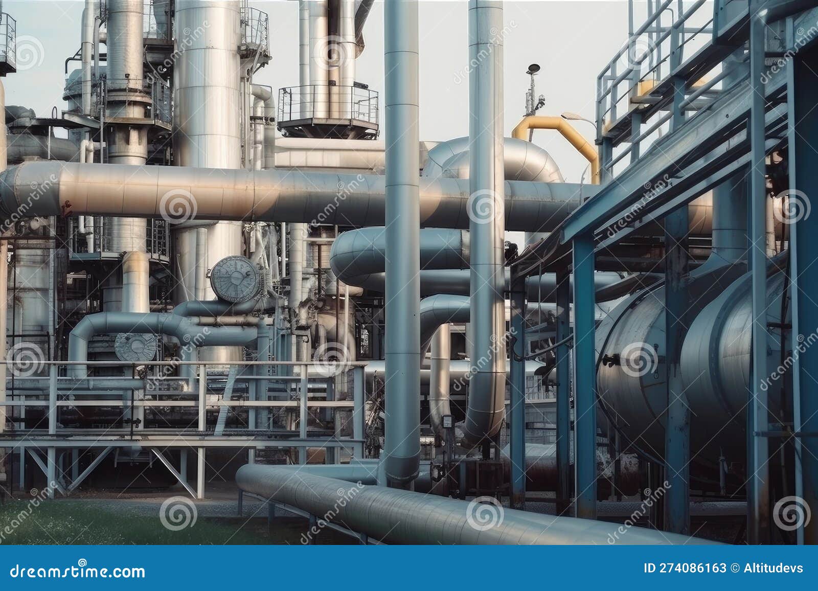 Metallurgical Plant with Complex Network of Pipes, Valves and Tanks