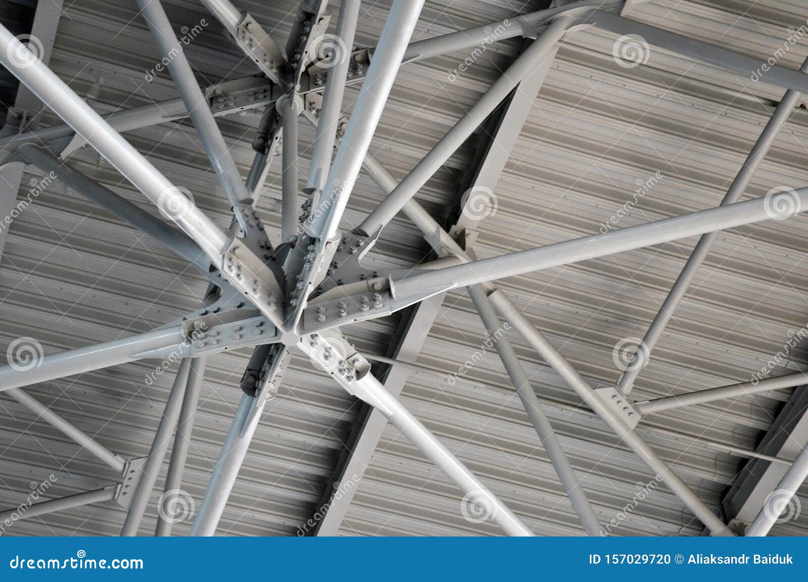 Metalwork in the Construction of a Modern Building Stock Photo Image