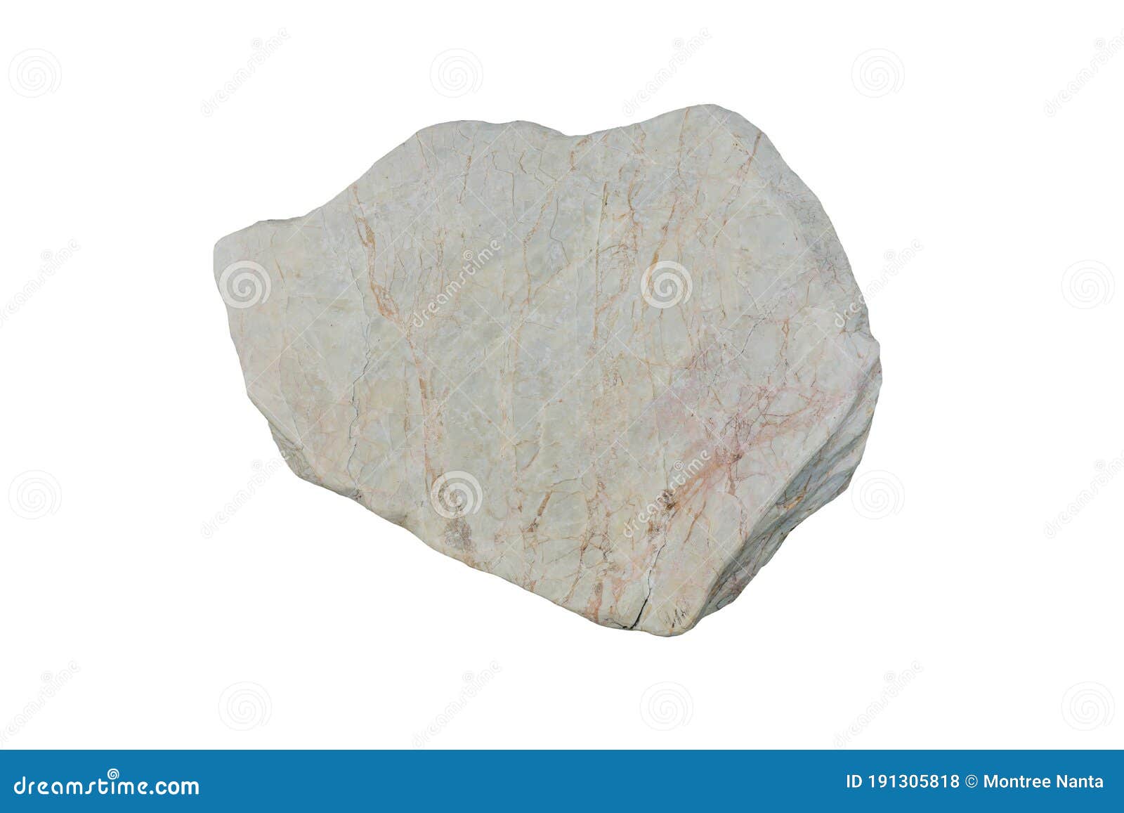 A Metamorphic Marble Rock Isolated on a White Background. Stock Photo