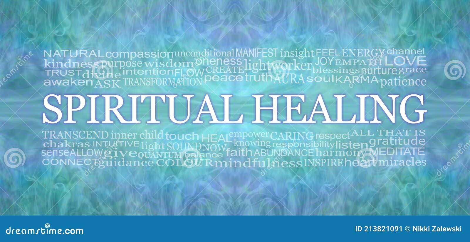 Ethereal Spiritual Healing Word Cloud Banner Stock Image - Image of ...