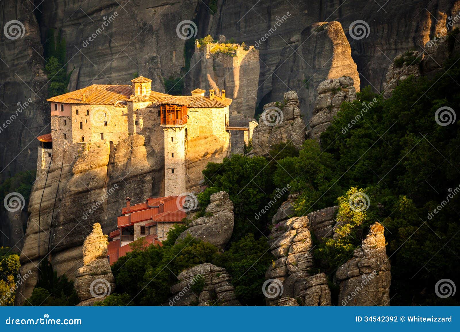 meteora roussanou monastery at sunrise greece