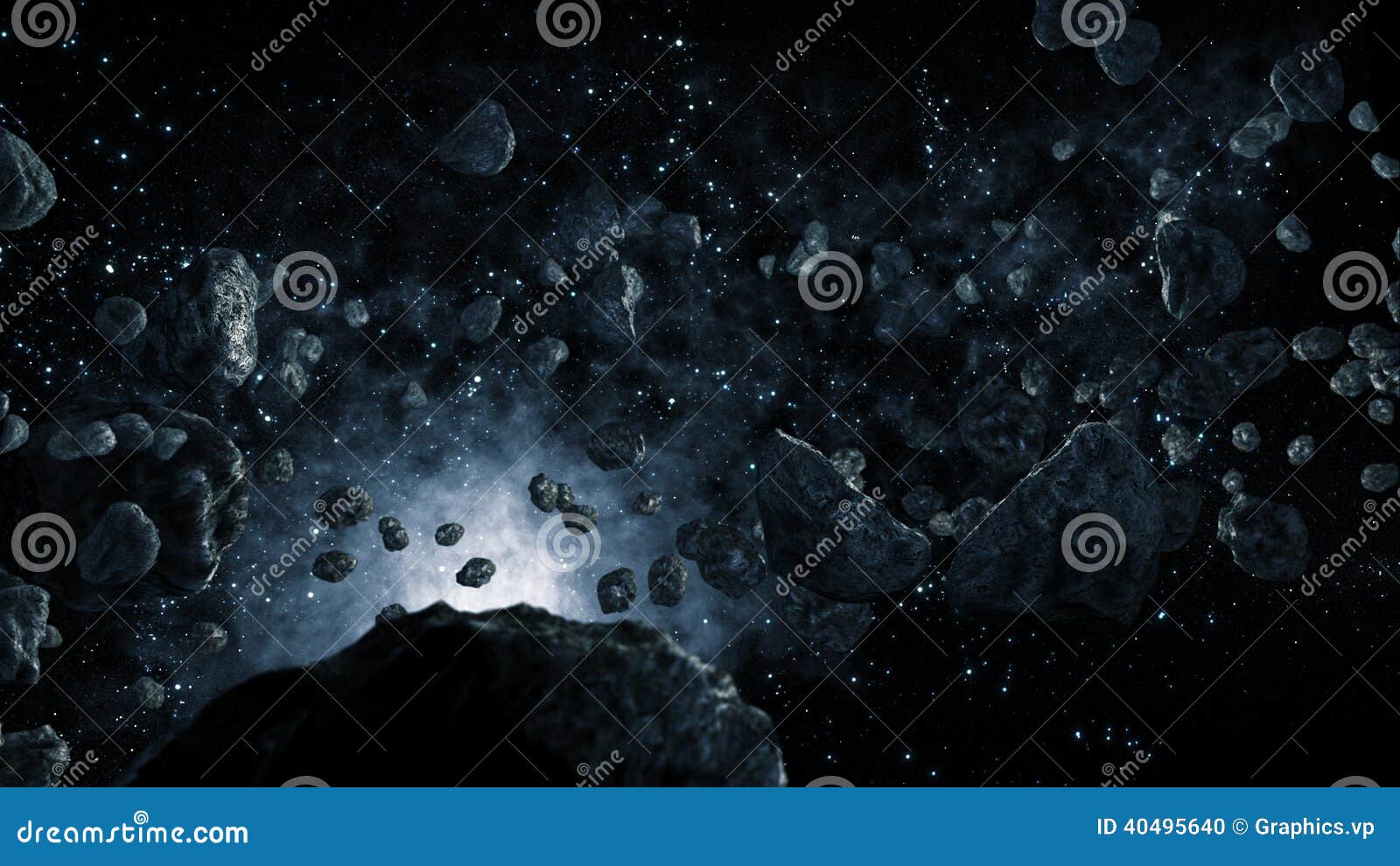 meteorites flying through space
