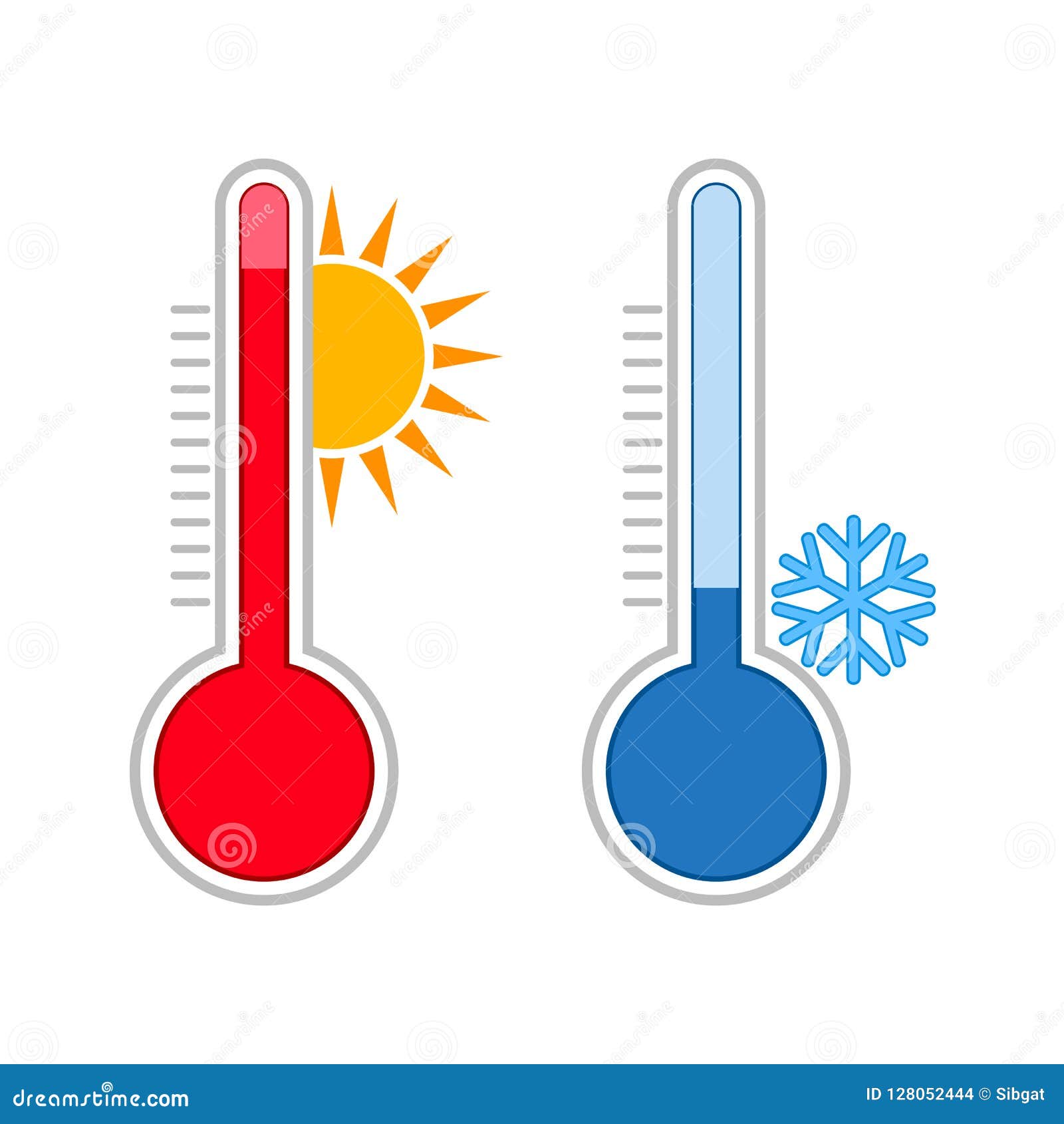 meteorology thermometers. measuring hot and cold temperature.