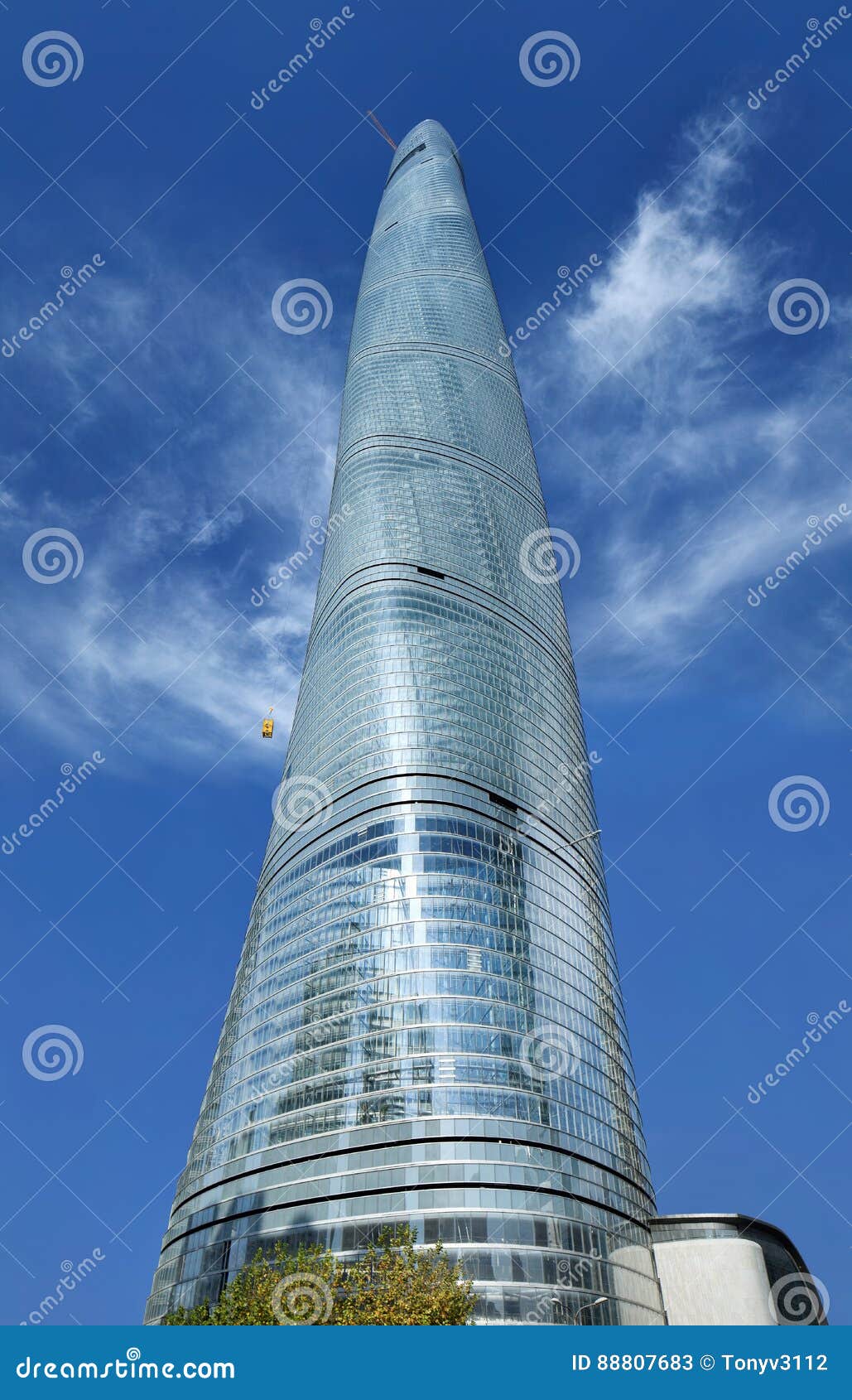 632 Meter Shanghai Tower Against a Blue Sky, Shanghai, China Editorial
