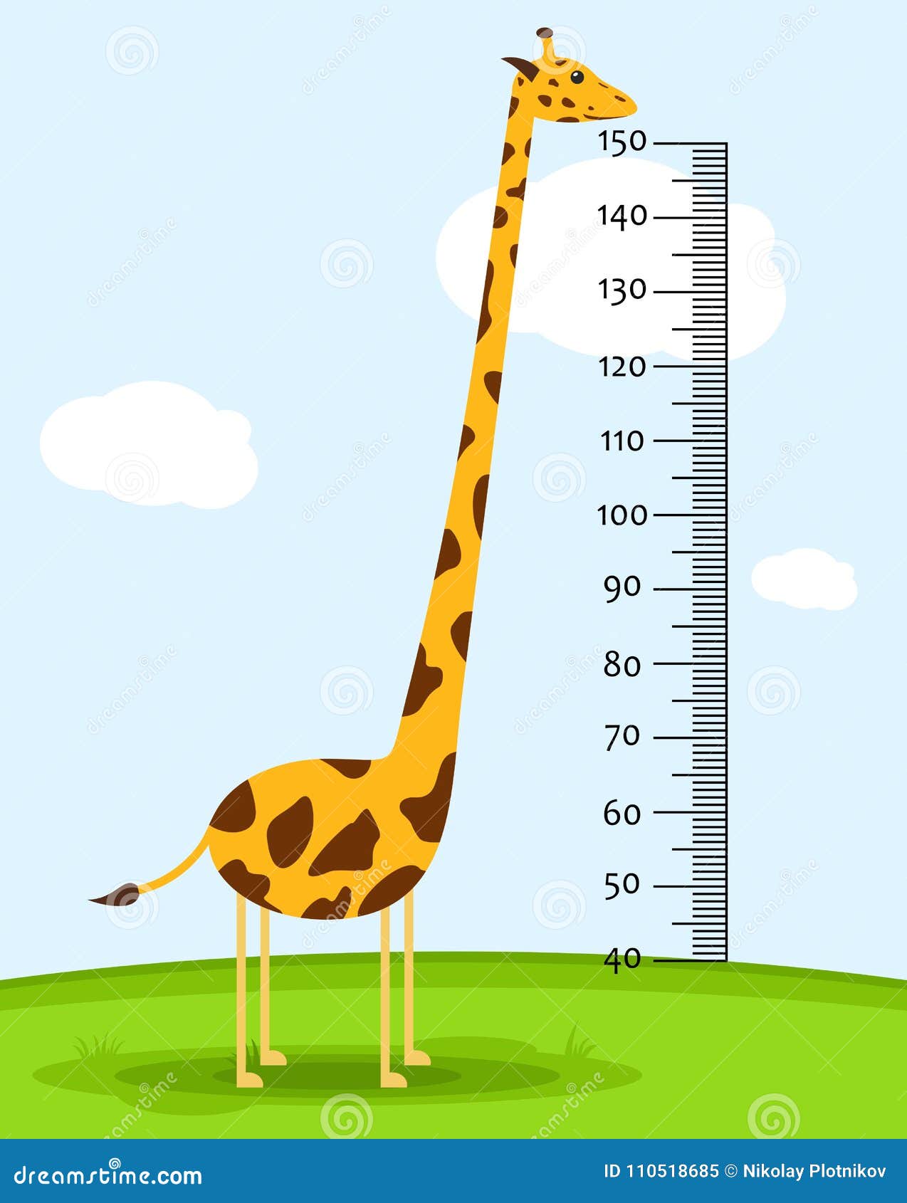 Height chart in feet Stock Vector