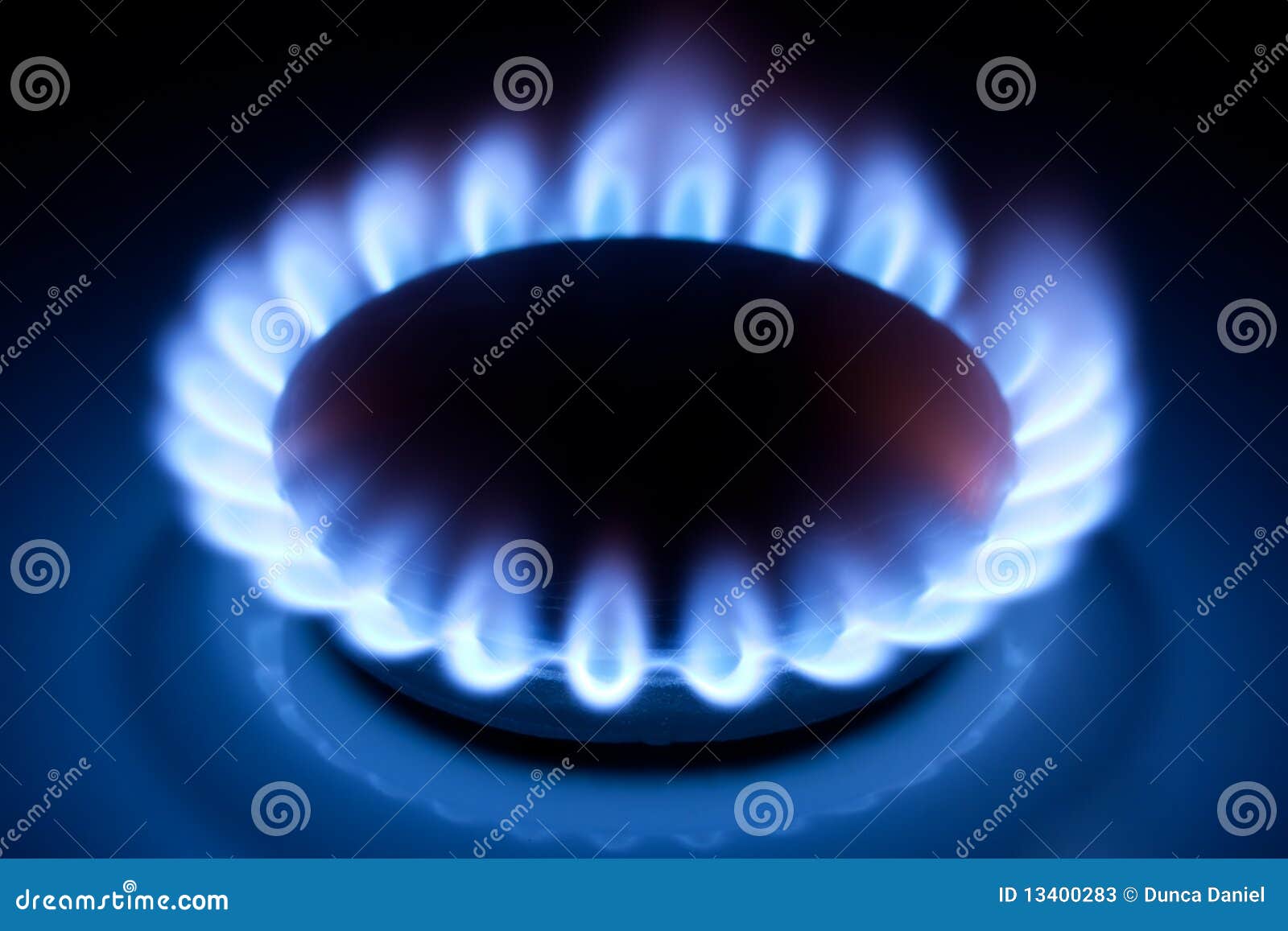Methane Flames at Kitchen Cooker Stock Image Image of detail, close